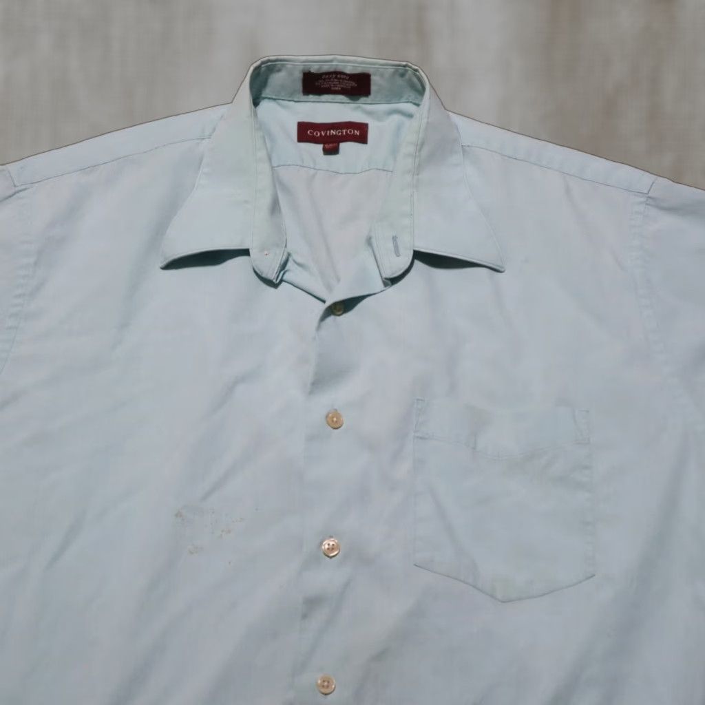 Vintage VINTAGE Covington Solid Blue Cotton Long Sleeve Button-Up Shirt Adult Men XL Casual Formal Size US XL / EU 56 / 4 - 1 Thumbnail