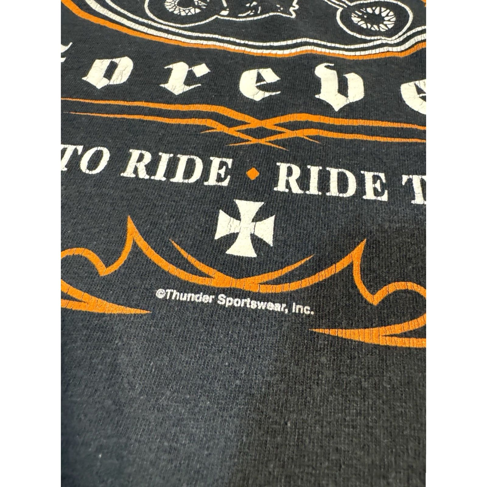 Delta VINTAGE Biker T-Shirt Black XL Men Long Sleeve 2000s Forever Y2K Delta Size US XL / EU 56 / 4 - 6 Thumbnail