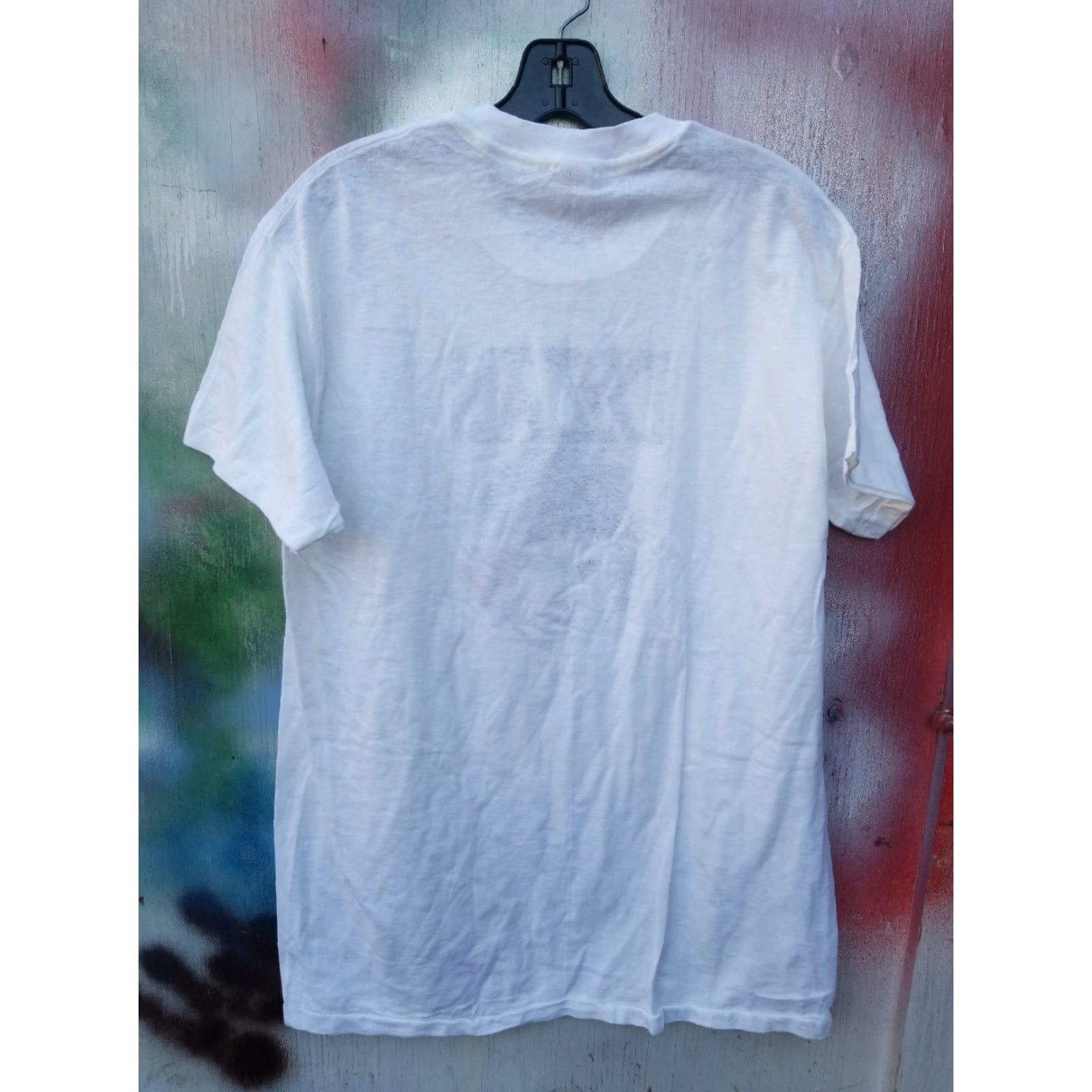 Hanes VINTAGE Hanes T-Shirt 80s DEADSTOCK TOUR CONCERT SHIRT Large White Mens XL? Size US L / EU 52-54 / 3 - 4 Thumbnail
