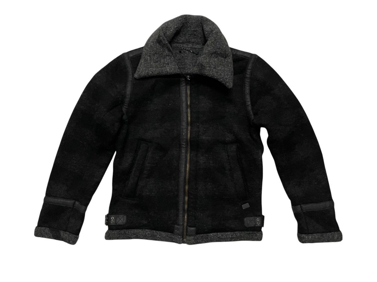 Diesel × Diesel Black Gold × Le Grande Bleu (L.G.B.) 2000s DIESEL TYPE N.78 WOOL FAUX FUR STRIPE SHERPA JACKET Size US M / EU 48-50 / 2 - 2 Thumbnail