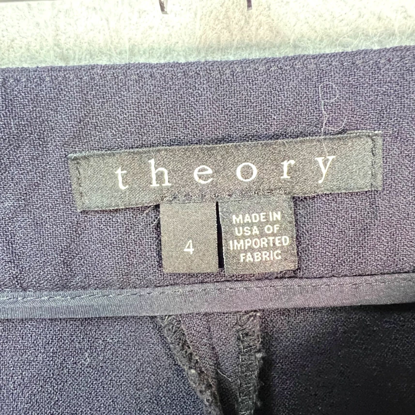 Theory Theory Womens Slim-Fit Black Wool Blend Skinny Pants Made In USA Size 4 Dress Pants Size 27" / US 4 / IT 40 - 3 Thumbnail