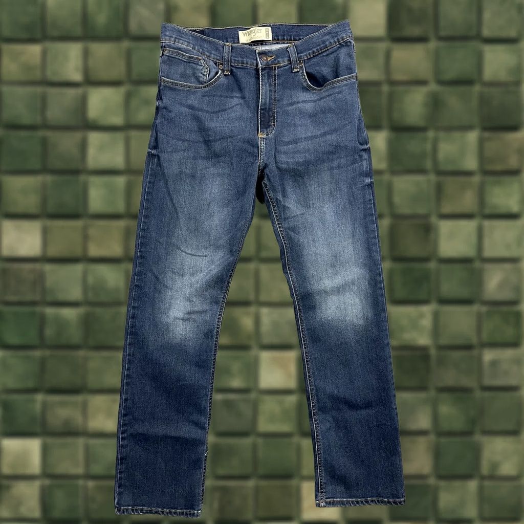 Wrangler Wrangler Jeans Men's Slim Straight Fit Denim Blue 32x32 5-Pocket Zipper Button Logo Size US 32 / EU 48 - 1 Thumbnail