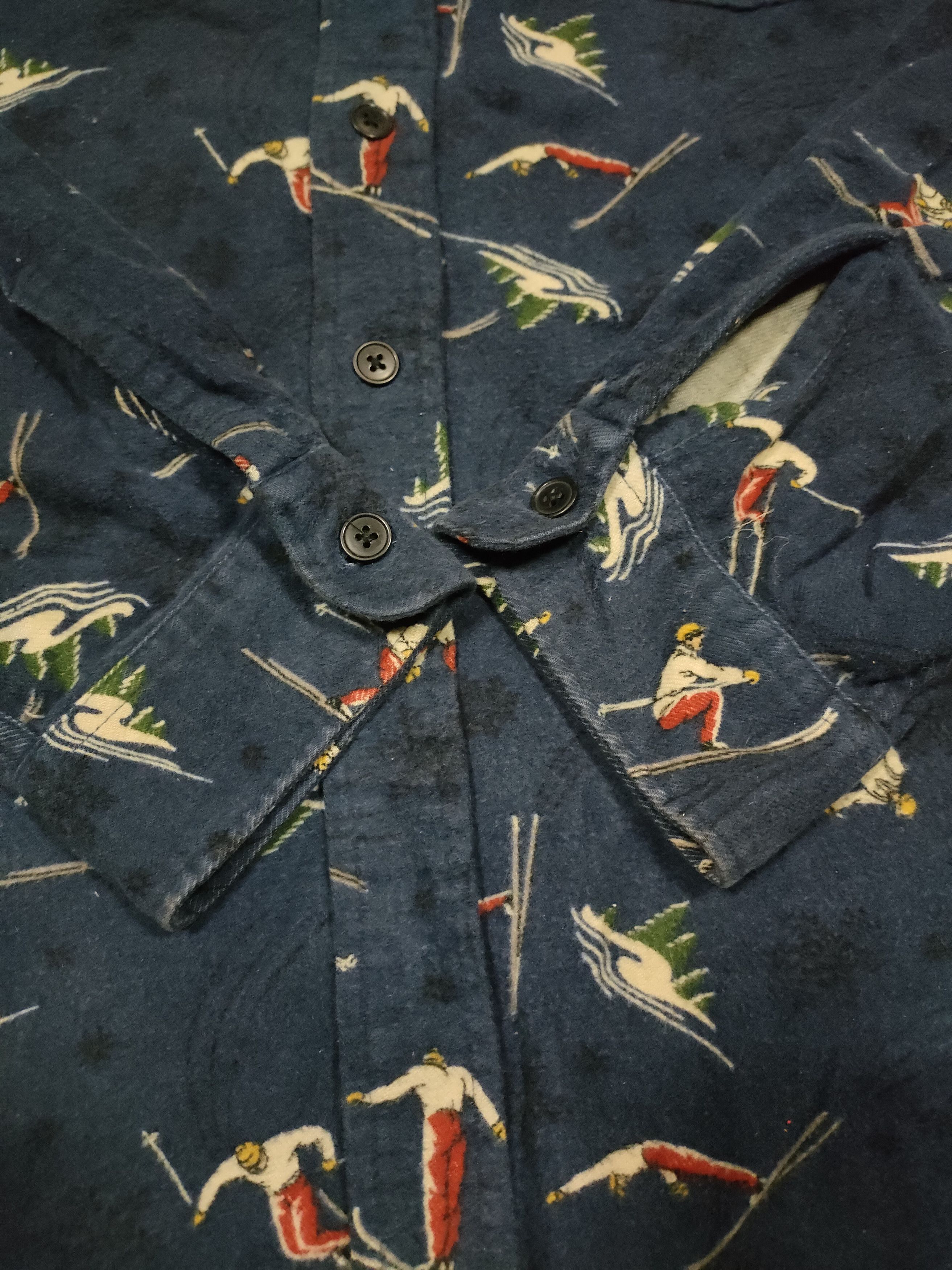 Polo Ralph Lauren × Vintage Vintage Polo Sport Full Print Ski Button UPs Size US L / EU 52-54 / 3 - 13 Thumbnail
