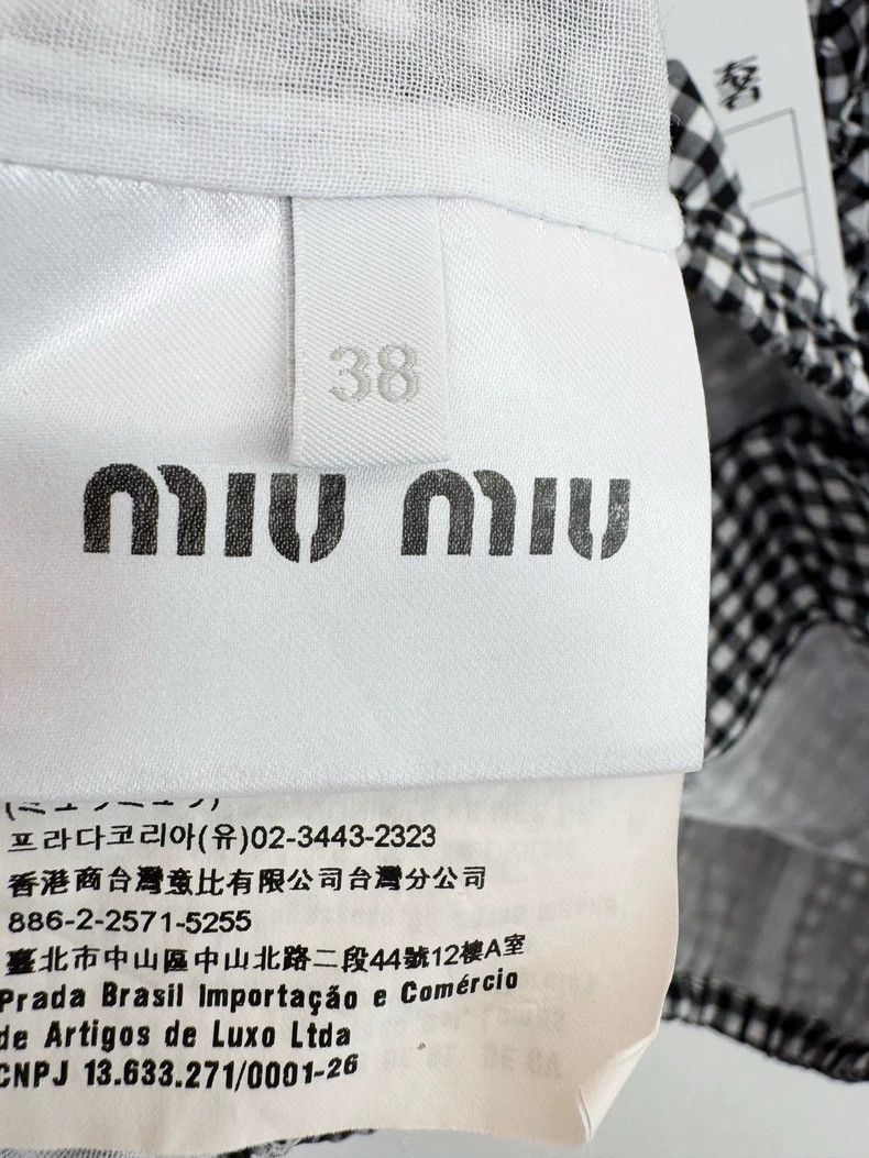 Prada Miumiu Checked Short Sleeve Shirt -2505 Size M / US 6-8 / IT 42-44 - 3 Thumbnail