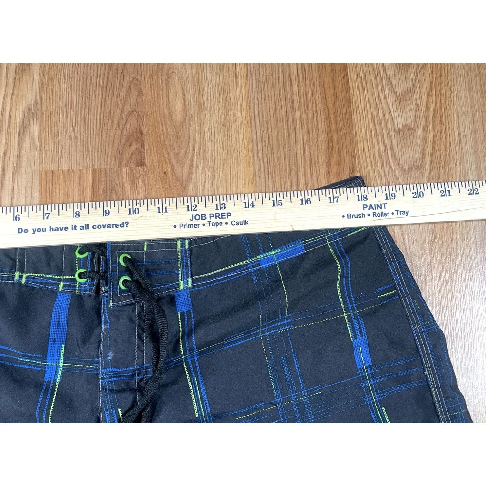 Joe Boxer Joe Boxer Shorts Mens 36 Blue Drawstrings Plaid Swim Trunks Size Polyester Size US 36 / EU 52 - 3 Thumbnail