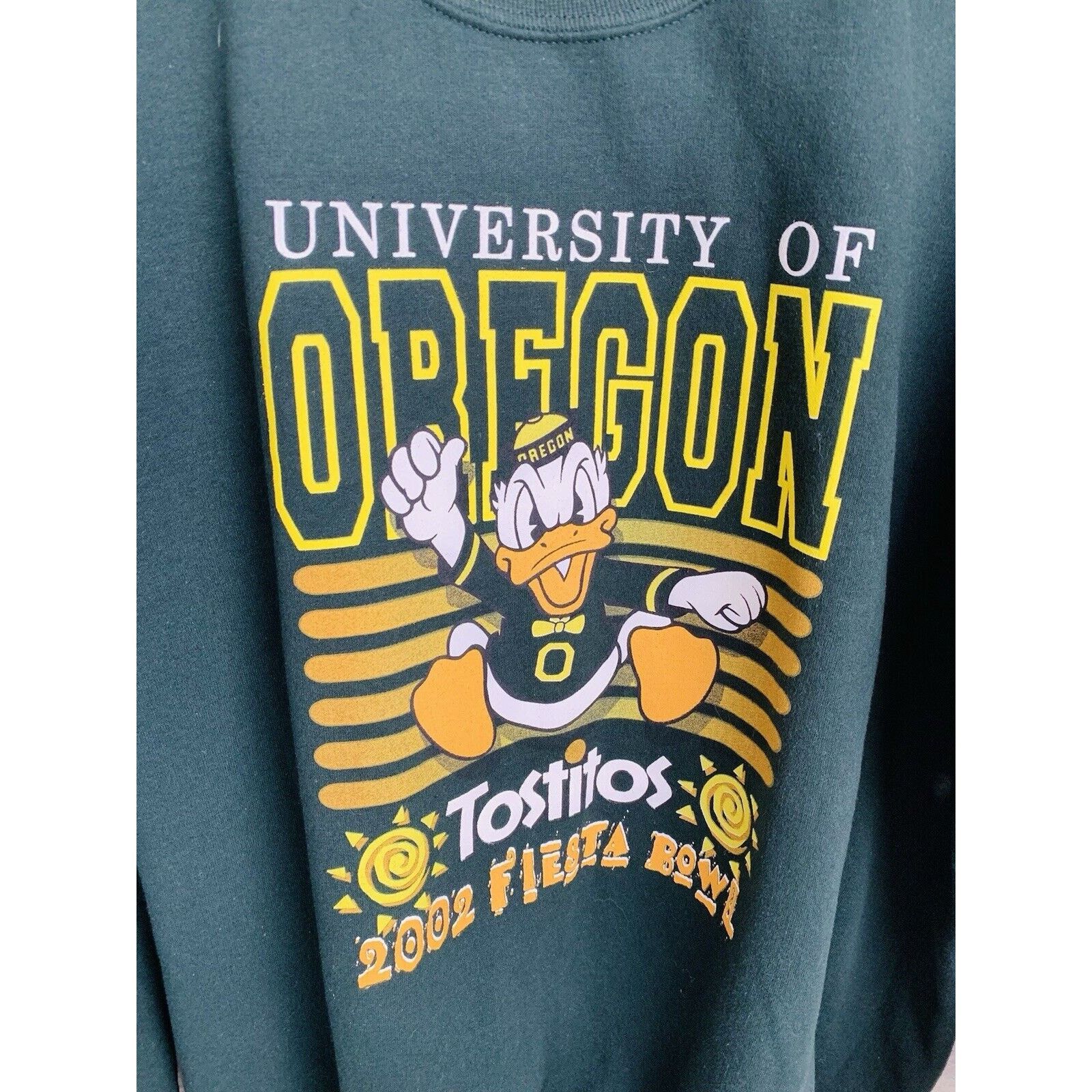 Gildan Oregon Ducks Vintage Sweatshirt 2002 Tostitos Fiesta Bowl Size US XXL / EU 58 / 5 - 3 Thumbnail