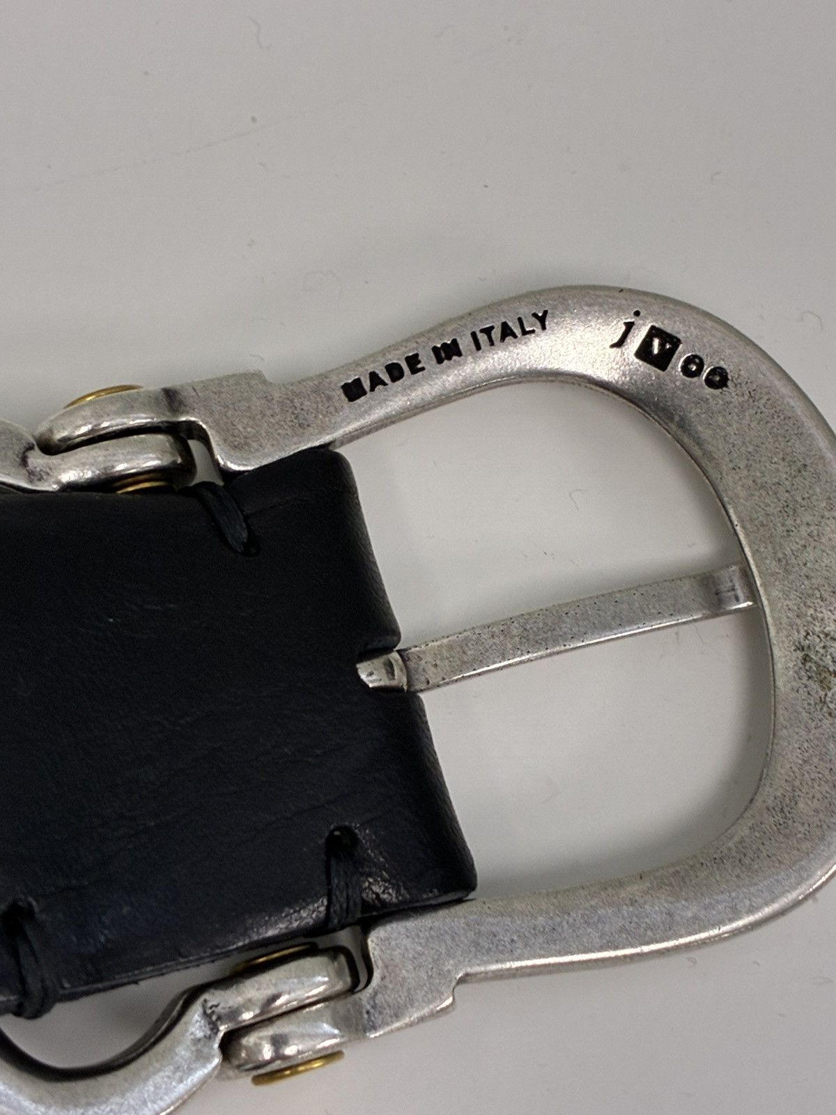 John Varvatos Fibel Antique Nickel Finish Belt guitar hinge 32 Size 32 - 6 Thumbnail