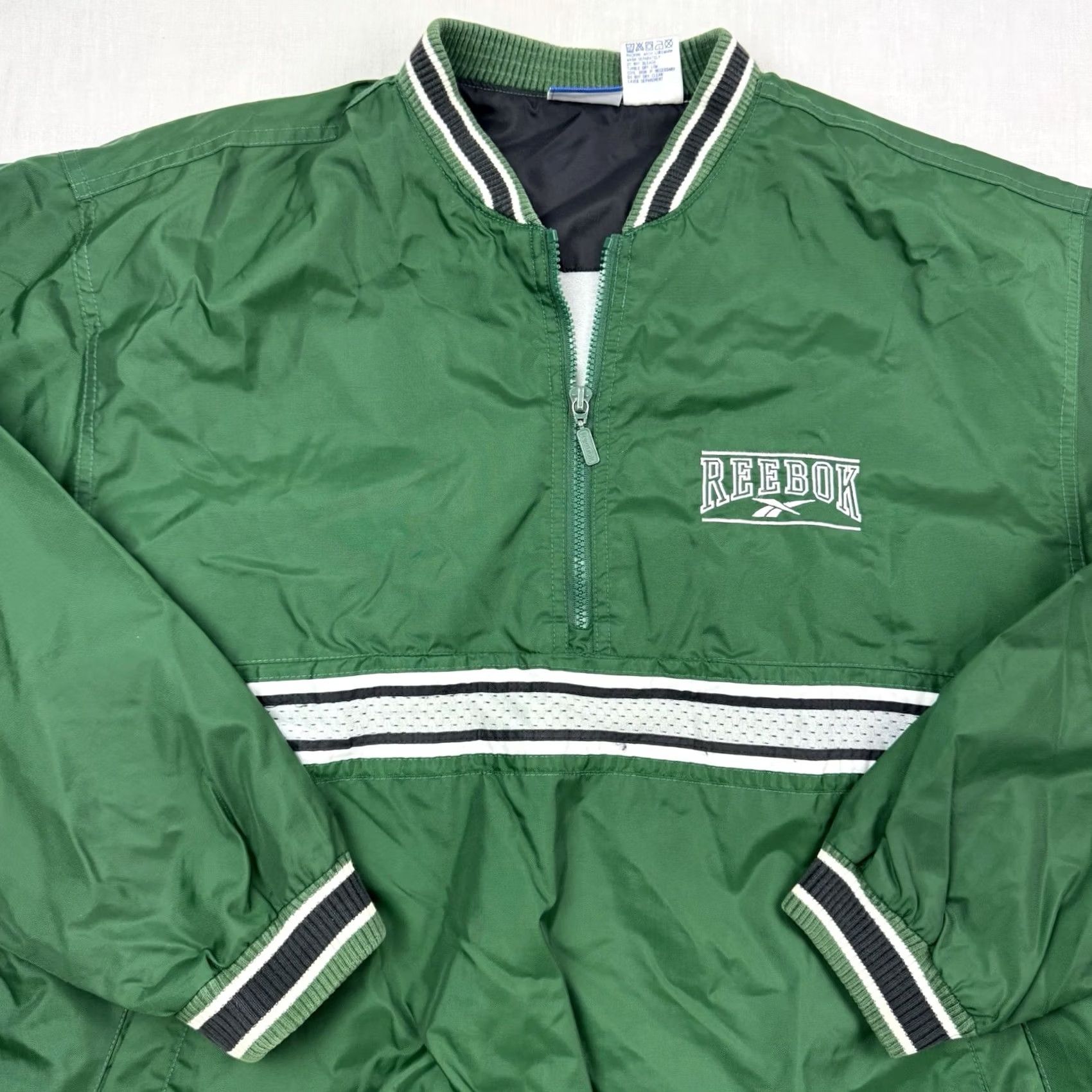 Reebok VINTAGE Reebok Jacket Windbreaker Adult Small 90s Sports Nylon Green Zip Mens Size US S / EU 44-46 / 1 - 2 Thumbnail