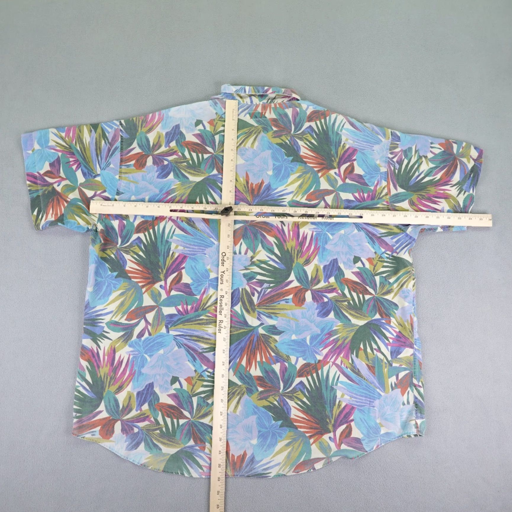 Vintage VINTAGE Wilke Rodriguez Shirt Mens XL Blue Green Hawaiian Button Up Camp 90s Floral Short Sleeve Collared Button-Up Beach Tropical Pockets Mens Size US XL / EU 56 / 4 - 5 Thumbnail