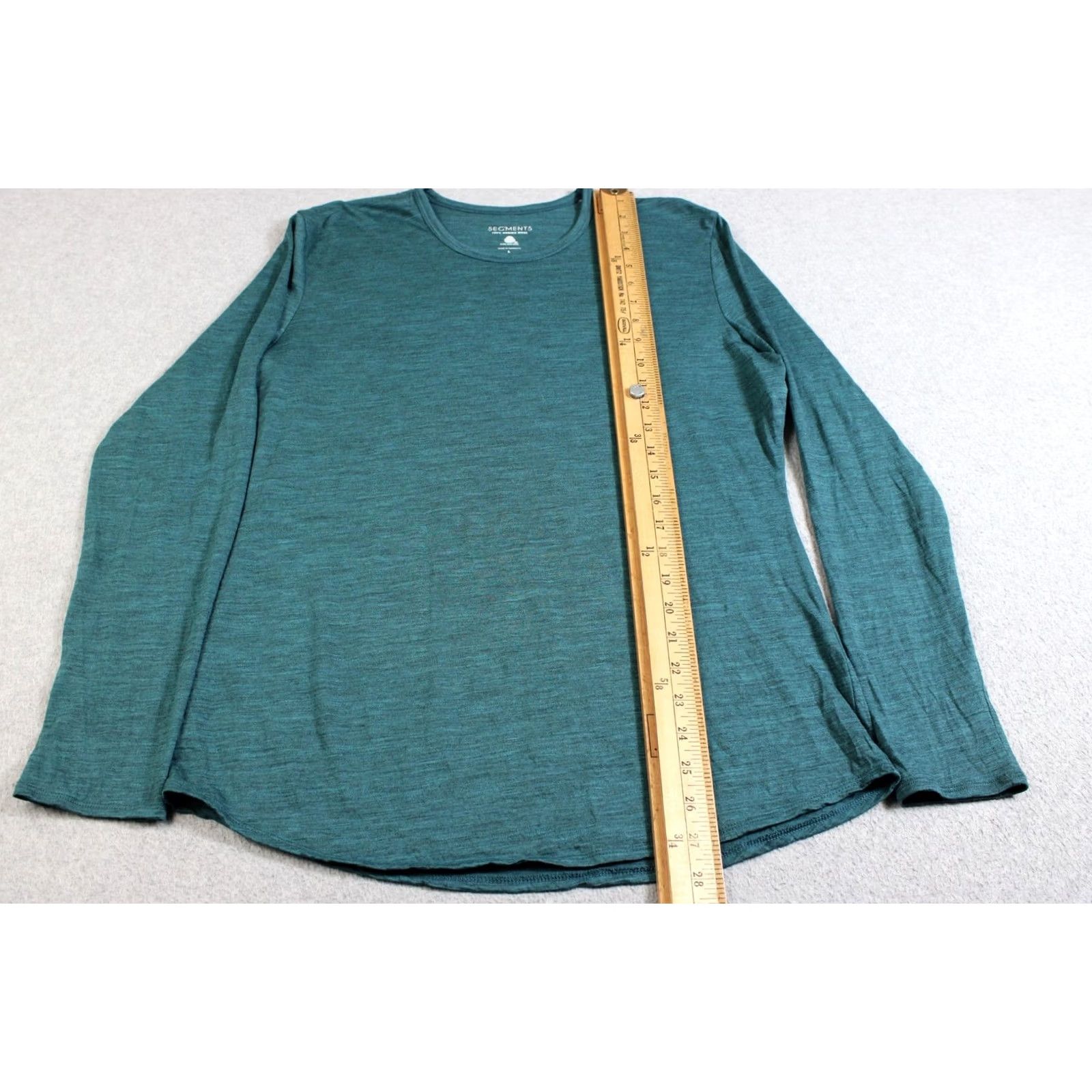 Layer 8 Segments Merino Wool Shirt Womens Large Green Long Sleeve Base Layer Outdoor Size L / US 10 / IT 46 - 5 Thumbnail
