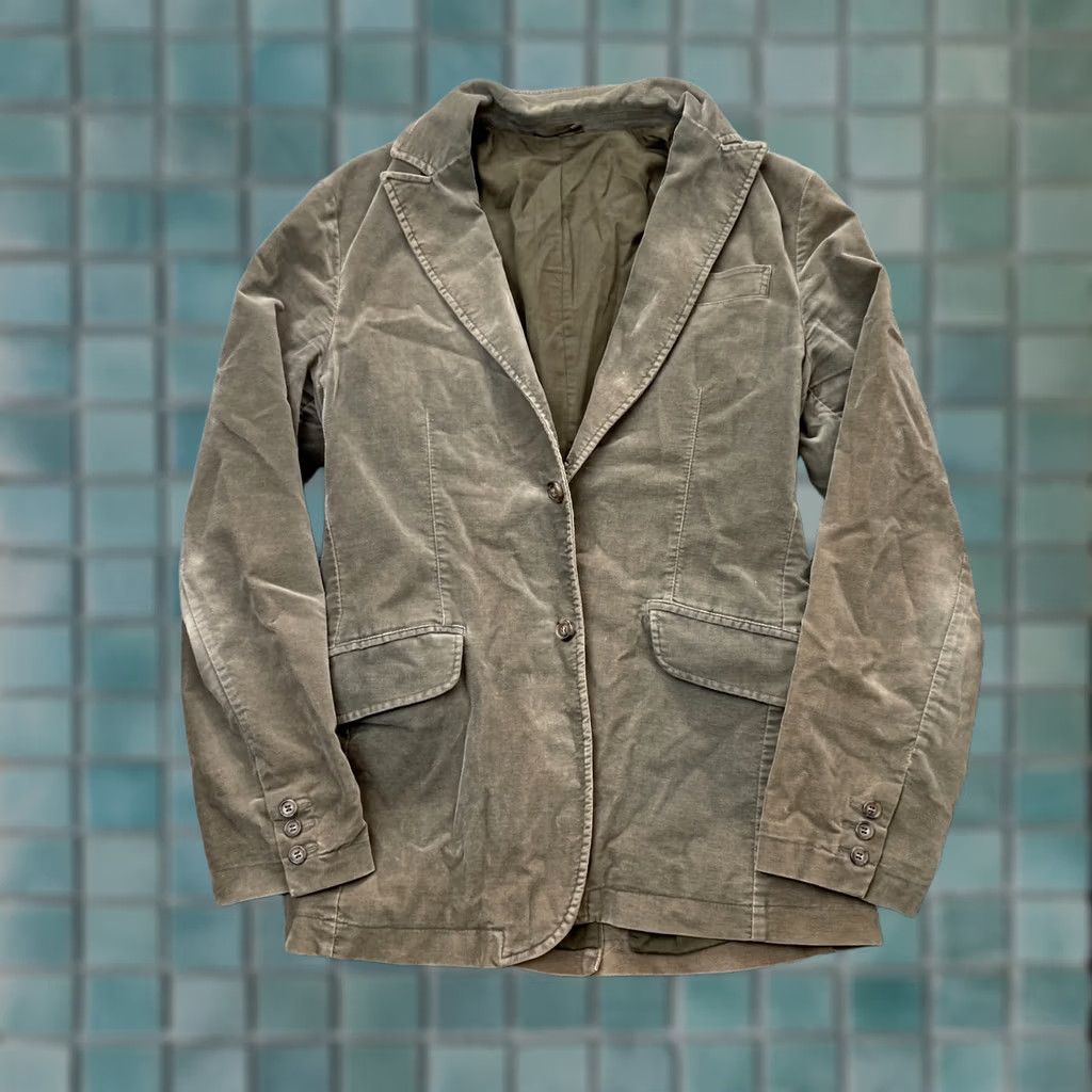 United Colors Of Benetton United Colors of Benetton Blazer Jacket Mens 50 EU 40R US Green Notch Lapel Three-Button Three-Button Button Front Single-Breasted Size 50R - 1 Thumbnail