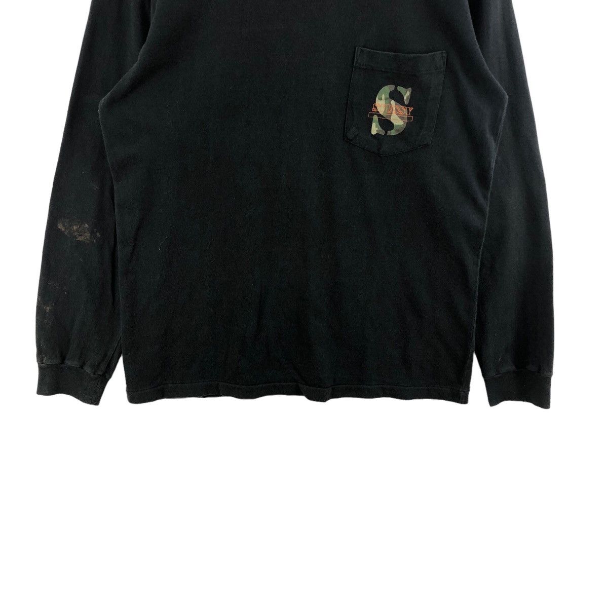 Stussy × Vintage Pick!! Vtg 90's STUSSY Camouflage Pocket Long Sleeve Tshirt Size US M / EU 48-50 / 2 - 4 Thumbnail