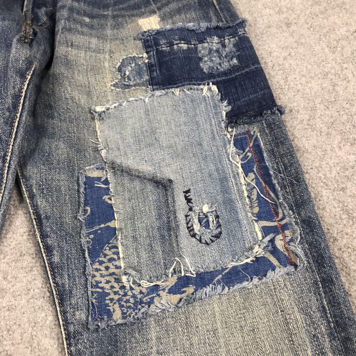 Japanese Brand × Polo Ralph Lauren POLO RALPH LAUREN PATCHWORK DISTRESSED DENIM PANTS Size US 31 - 5 Thumbnail