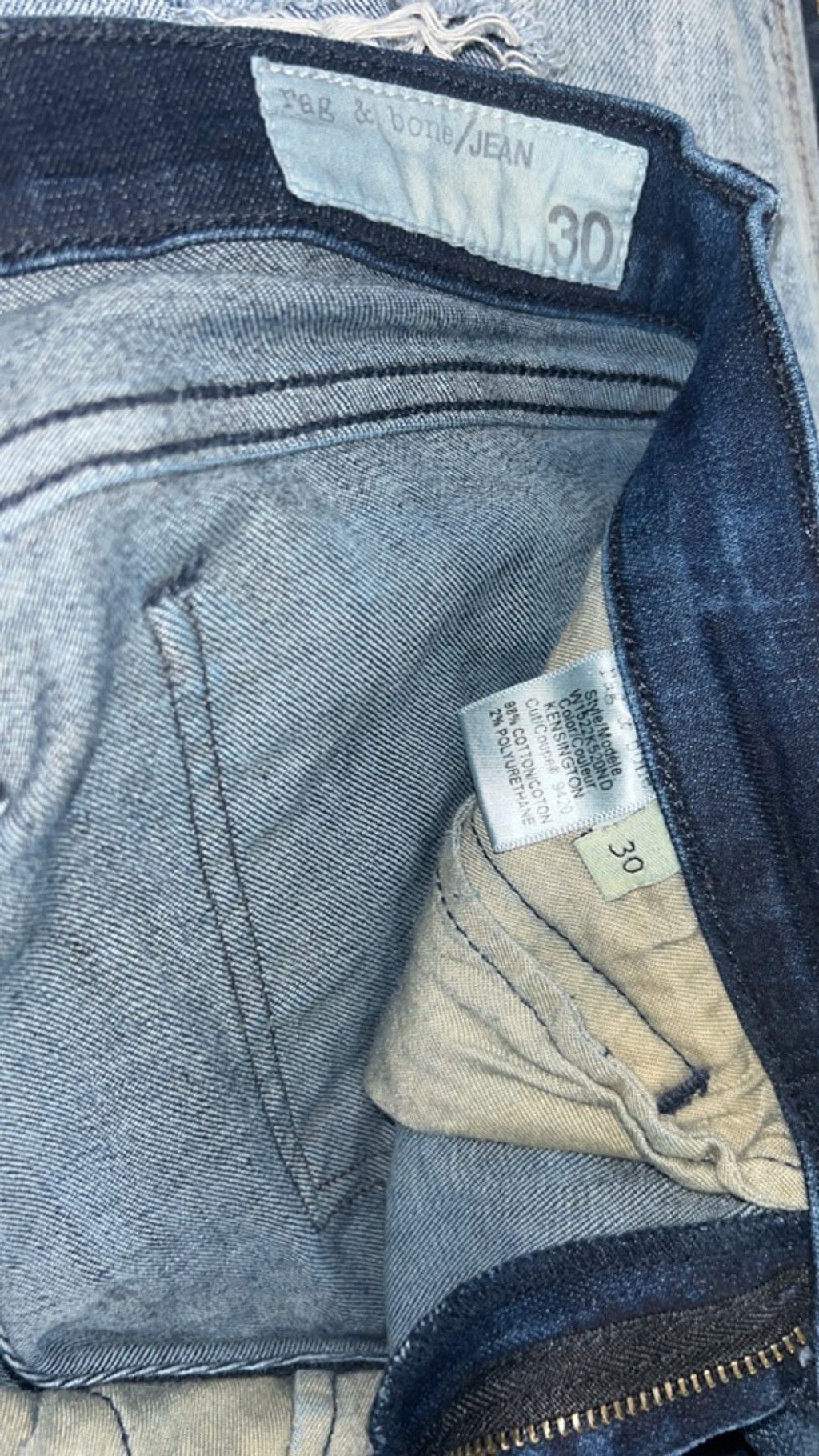 Rag & Bone Women's Rag & Bone Blue Skinny Jeans with Zippers Size 30 Size 30" / US 8 / IT 44 - 6 Thumbnail