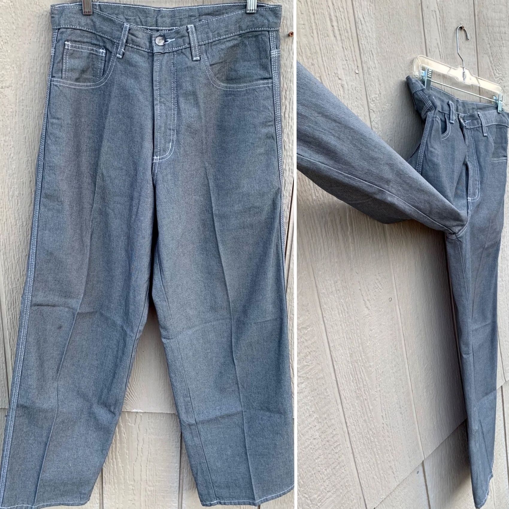 Vintage VINTAGE Garment Stage Jeans Skater Raver 90s JeAnS 30 32 1/2 in Waist Mens Denim Gray 5-Pocket 30 7/8” Inseam US Made Size US 30 / EU 46 - 3 Thumbnail