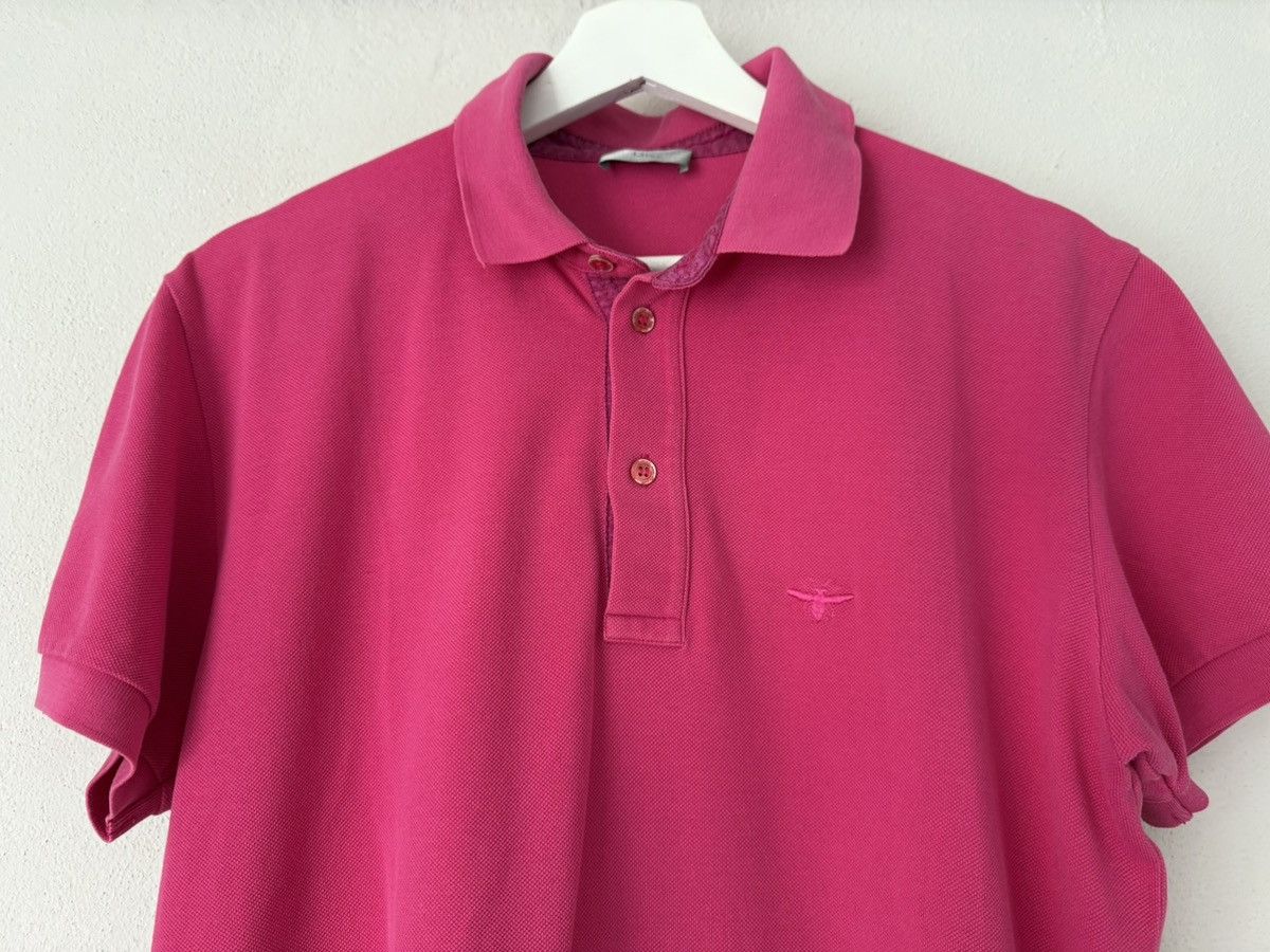 Dior Fuchsia Pink Cotton Polo Shirt with Tonal Bee Embroidery Size US M / EU 48-50 / 2 - 6 Thumbnail