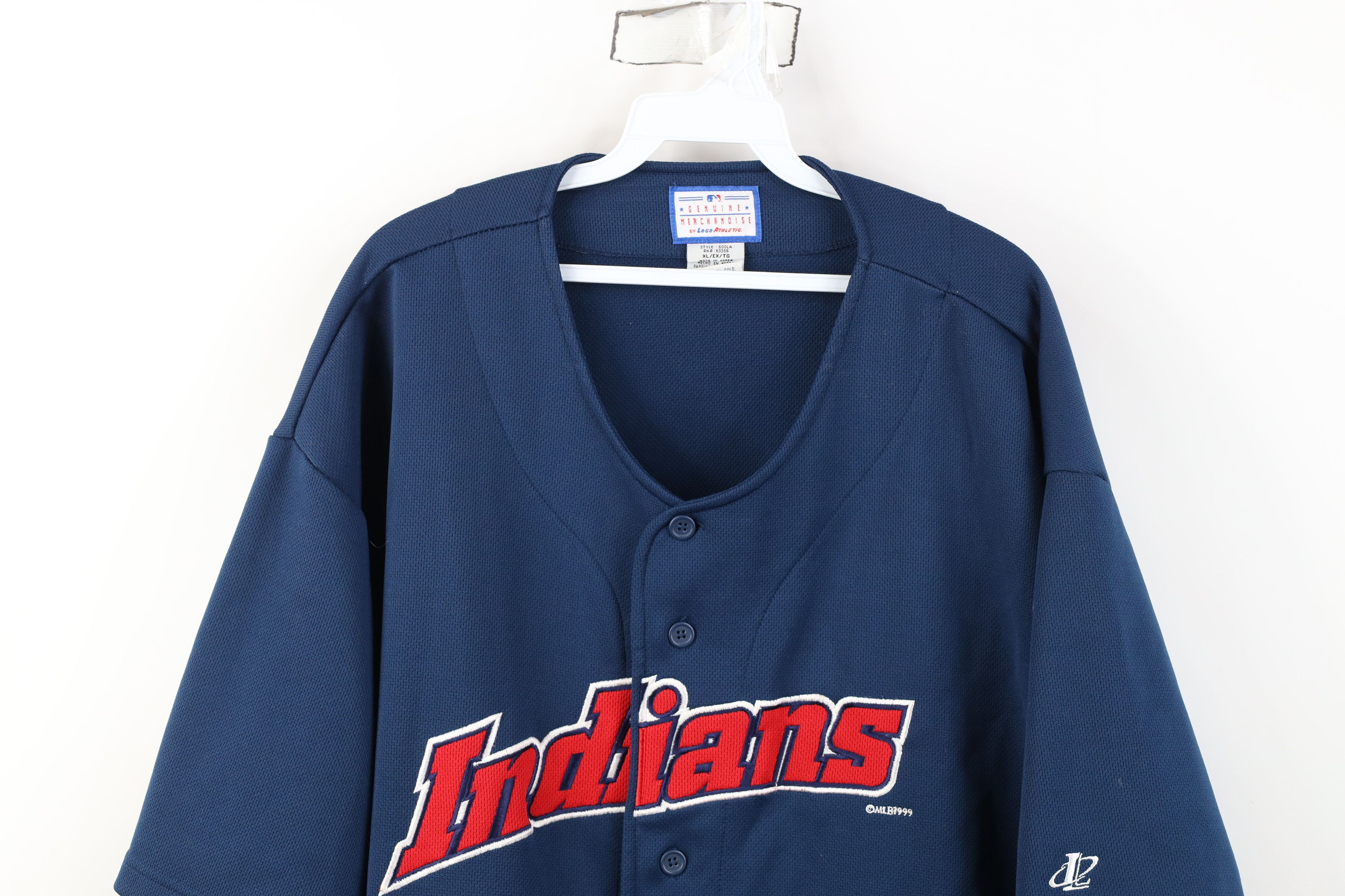 Vintage Vintage 90s Cleveland Indians Baseball Jersey Blue Polyester Size US XL / EU 56 / 4 - 2 Thumbnail
