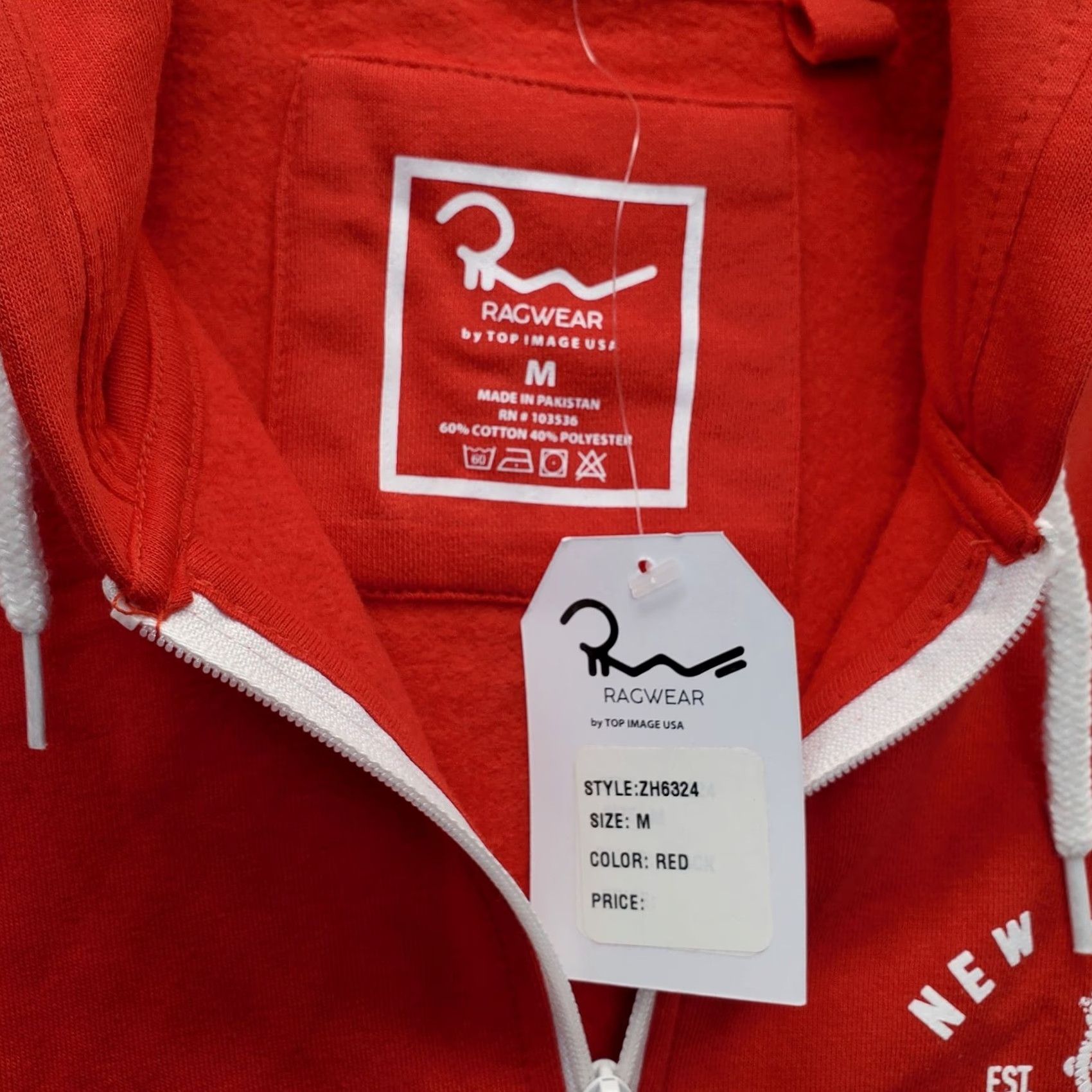 Vintage Ragwear Full Zip Hoodie Womens M Red Seaside Park Pockets Hooded ZH6324 Size M / US 6-8 / IT 42-44 - 3 Thumbnail