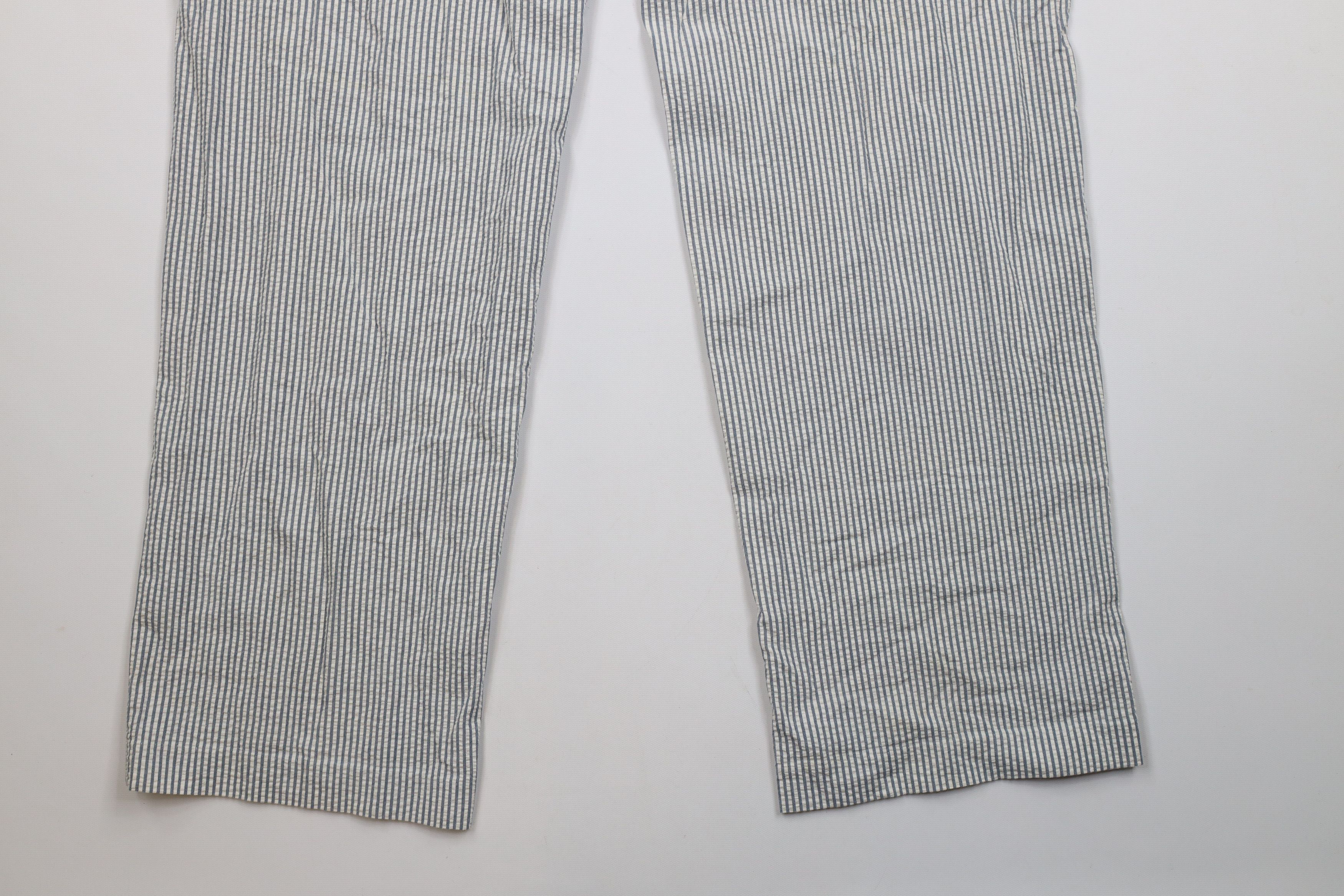 J.Crew × Vintage Vintage 90s J Crew Seersucker Wide Leg Chino Pants Size US 38 / EU 54 - 15 Thumbnail