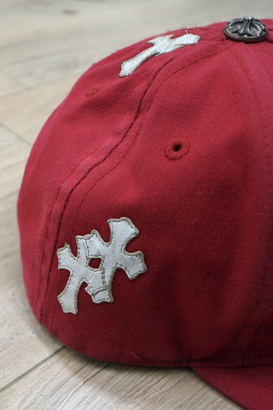 Chrome Hearts Chrome Hearts Leather Cross Patch Hat 'Red' Size ONE SIZE - 5 Thumbnail