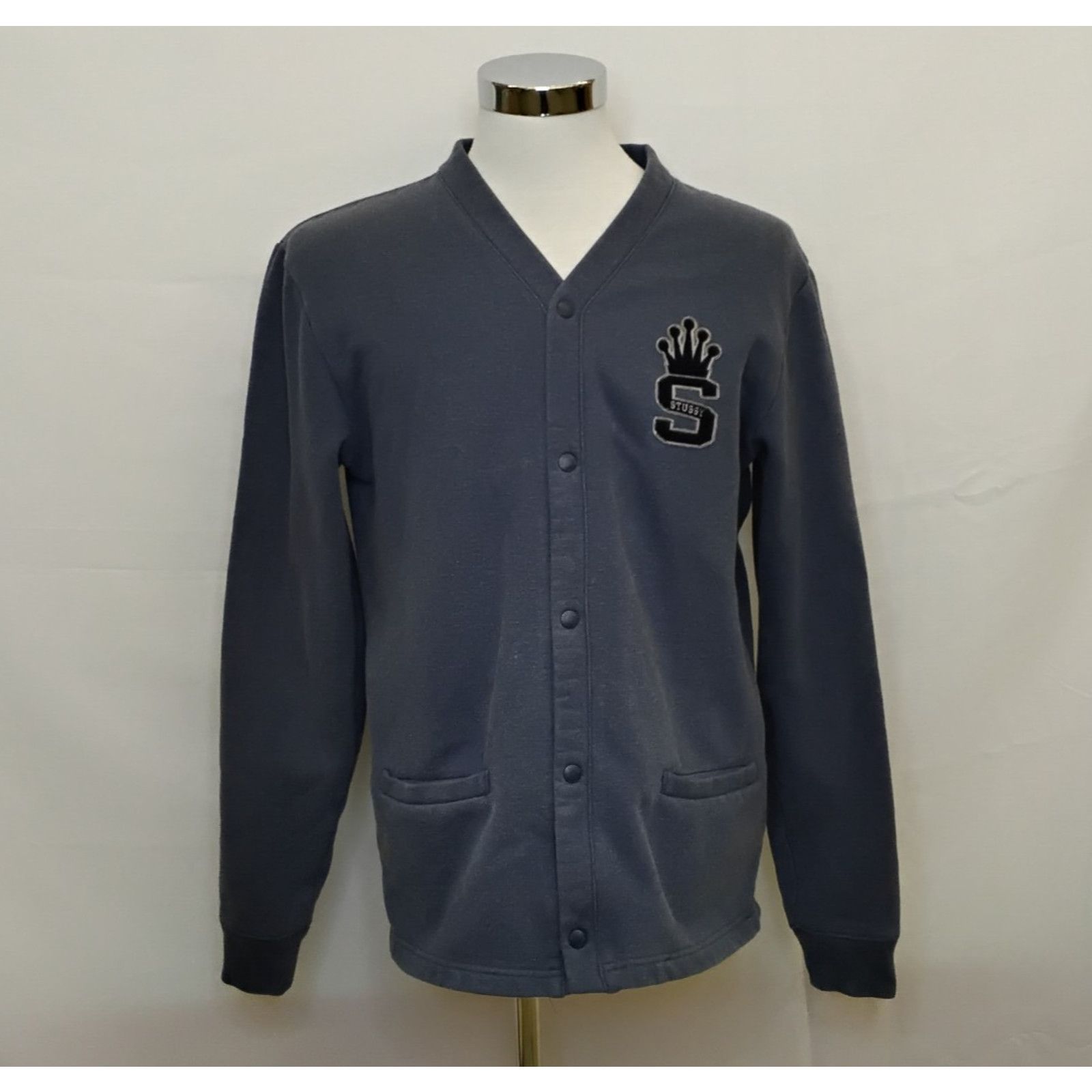 Stussy Stussy Varsity Jacket Men's XL Blue Terry Lining Minor Stain Size US XL / EU 56 / 4 - 2 Thumbnail