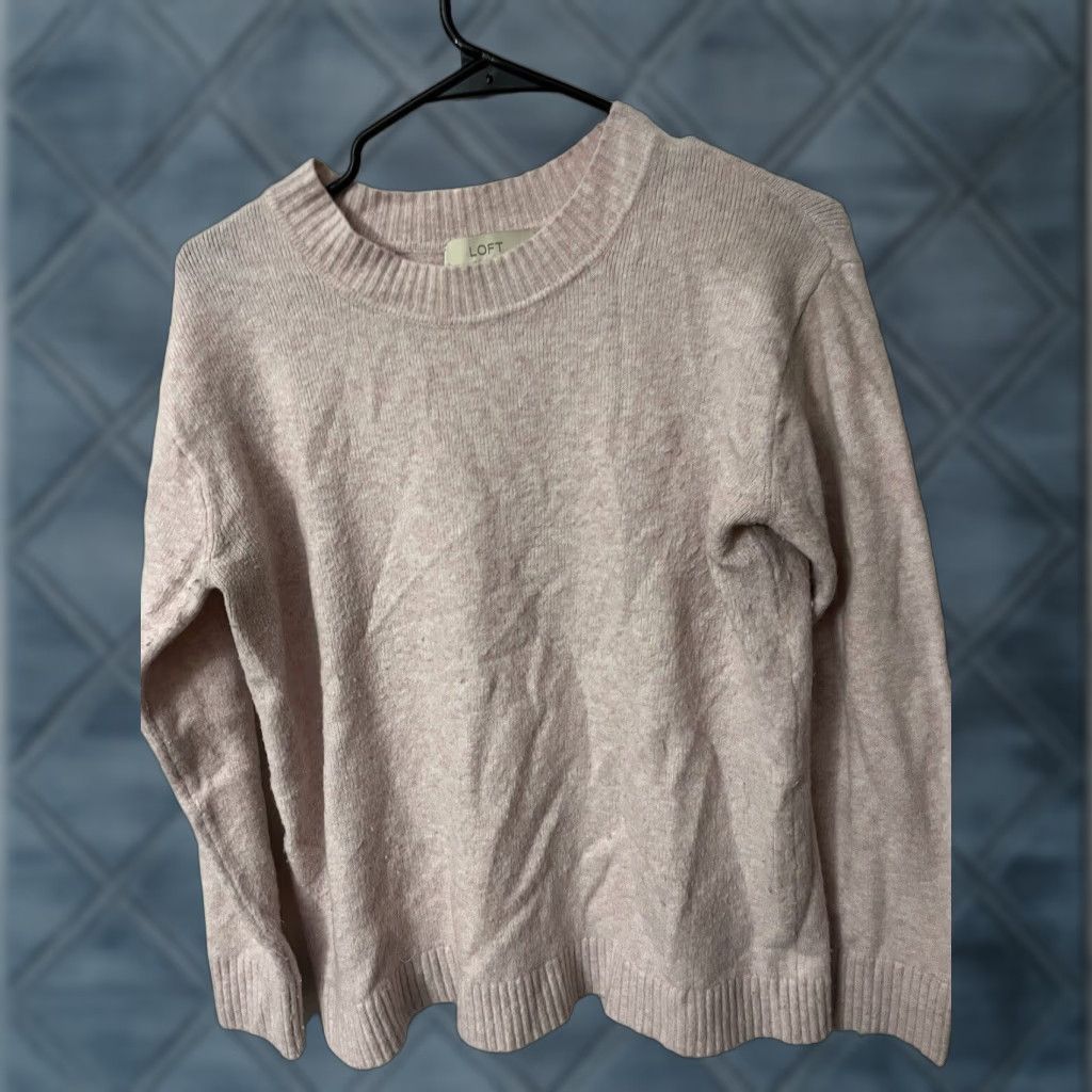 Loft Ann Taylor Loft Pink Long Sleeve Acrylic Blend Knit Crew Neck Sweater Size M Size M / US 6-8 / IT 42-44 - 1 Thumbnail