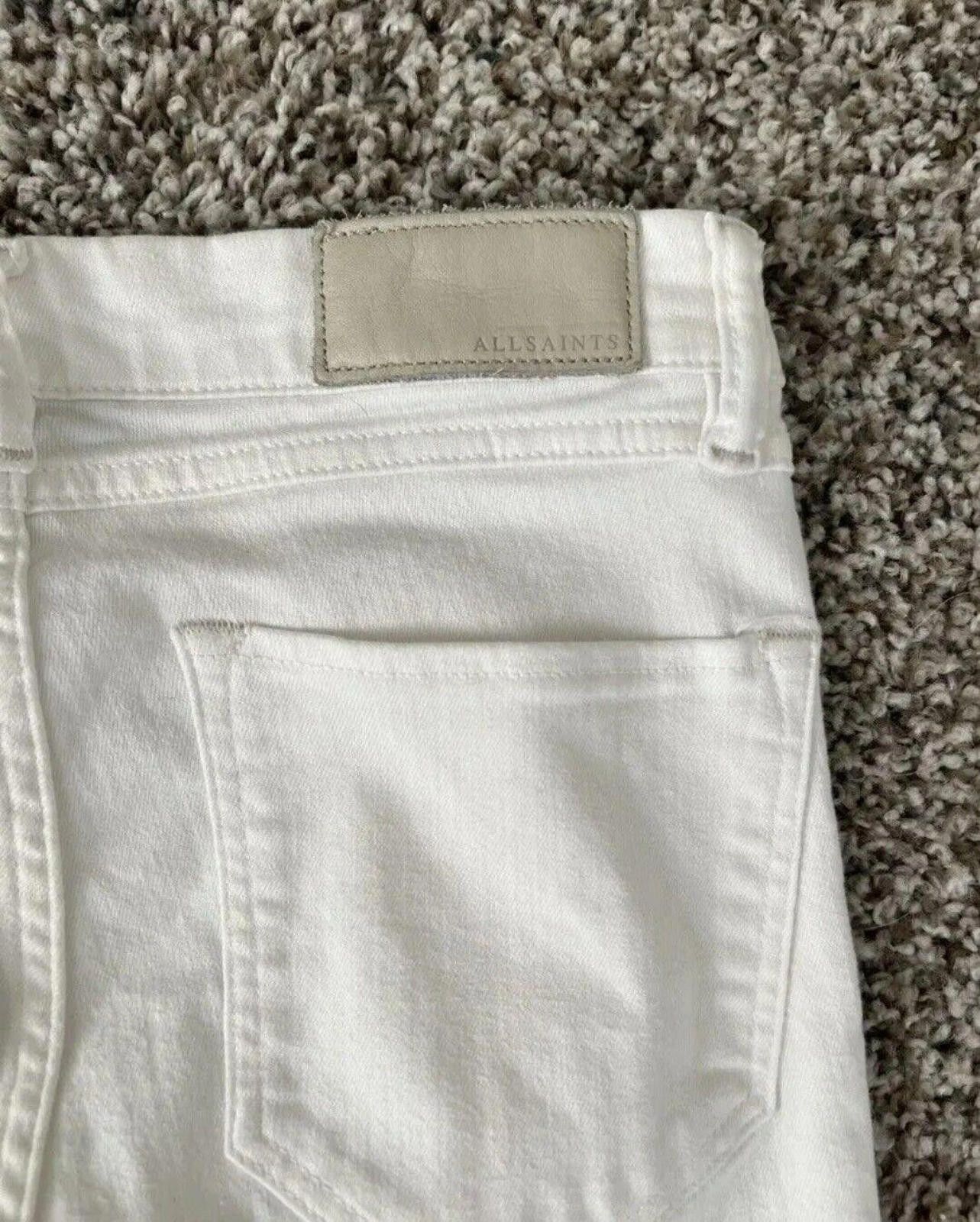 Allsaints All Saints Grace White Skinny Leg Mid Rise Jeans Size 27 Size 27" / US 4 / IT 40 - 4 Thumbnail