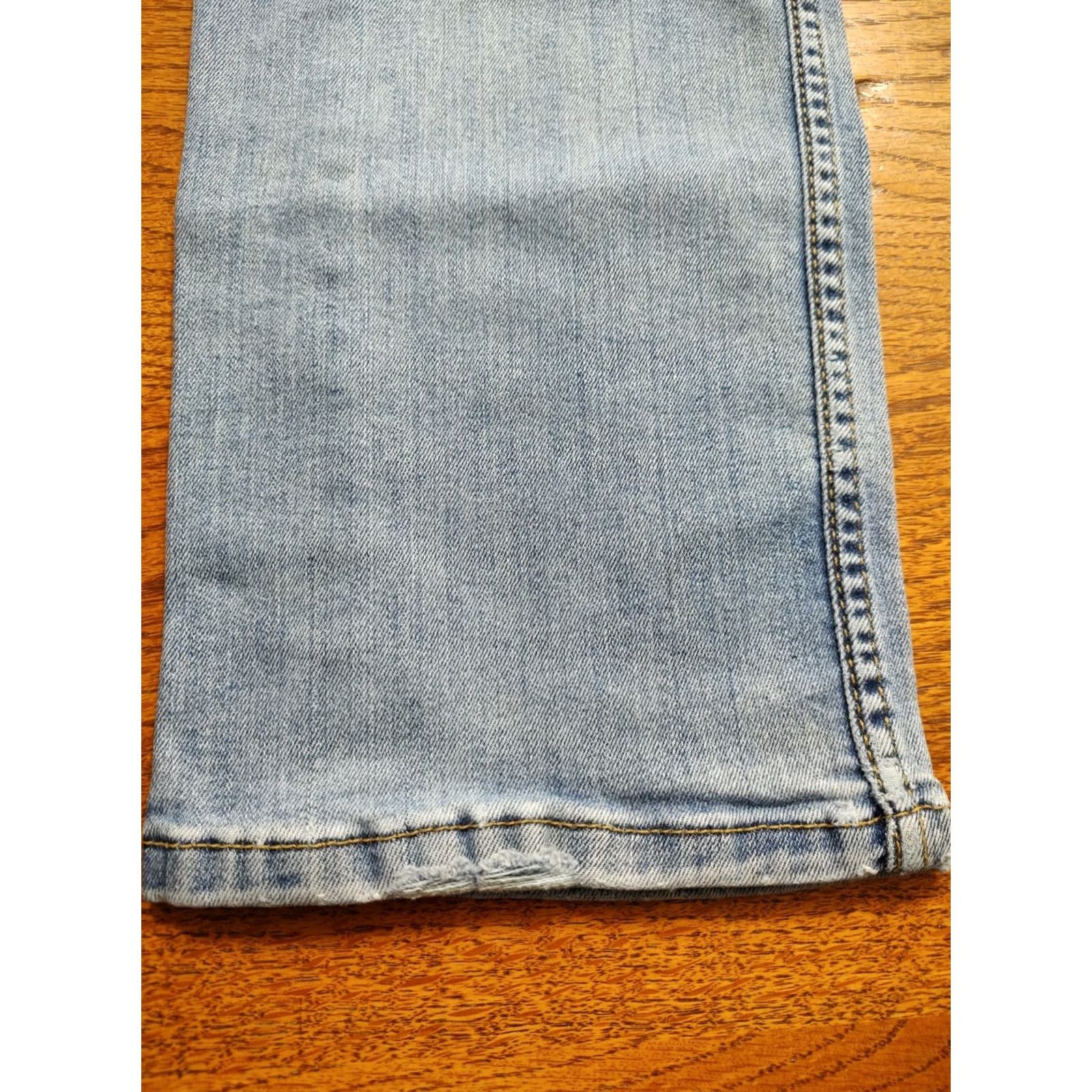 Levi's Levi's 513 Straight Jeans Mens 32x31 Light Wash Distressed Denim Size US 32 / EU 48 - 5 Thumbnail