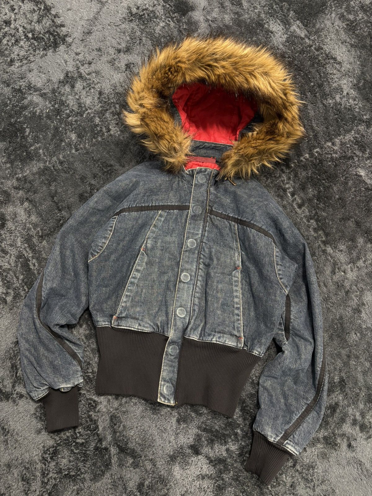 Engineered Garments × Levi's Vintage Levis Enginereed Jeans Denim Fur Bomber Jacket Size M / US 6-8 / IT 42-44 - 1 Thumbnail