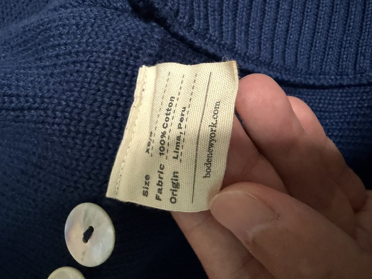 Bode Navy Double Breasted Cotton Knit Cardigan (Horse Pin) Size US S / EU 44-46 / 1 - 6 Thumbnail