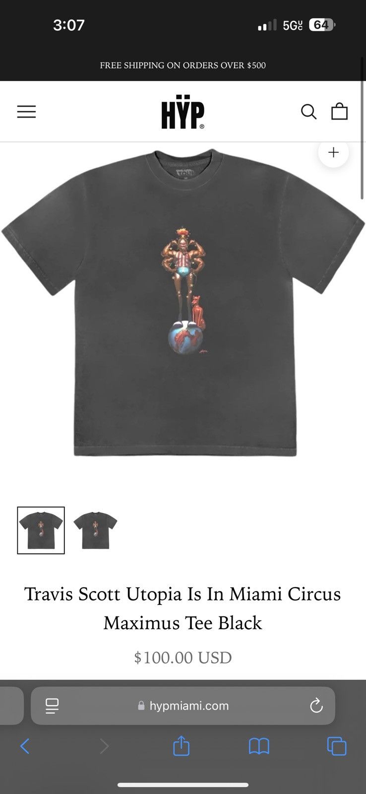 Travis Scott Travis Scott Utopia In Miami Tee Size US M / EU 48-50 / 2 - 1 Thumbnail