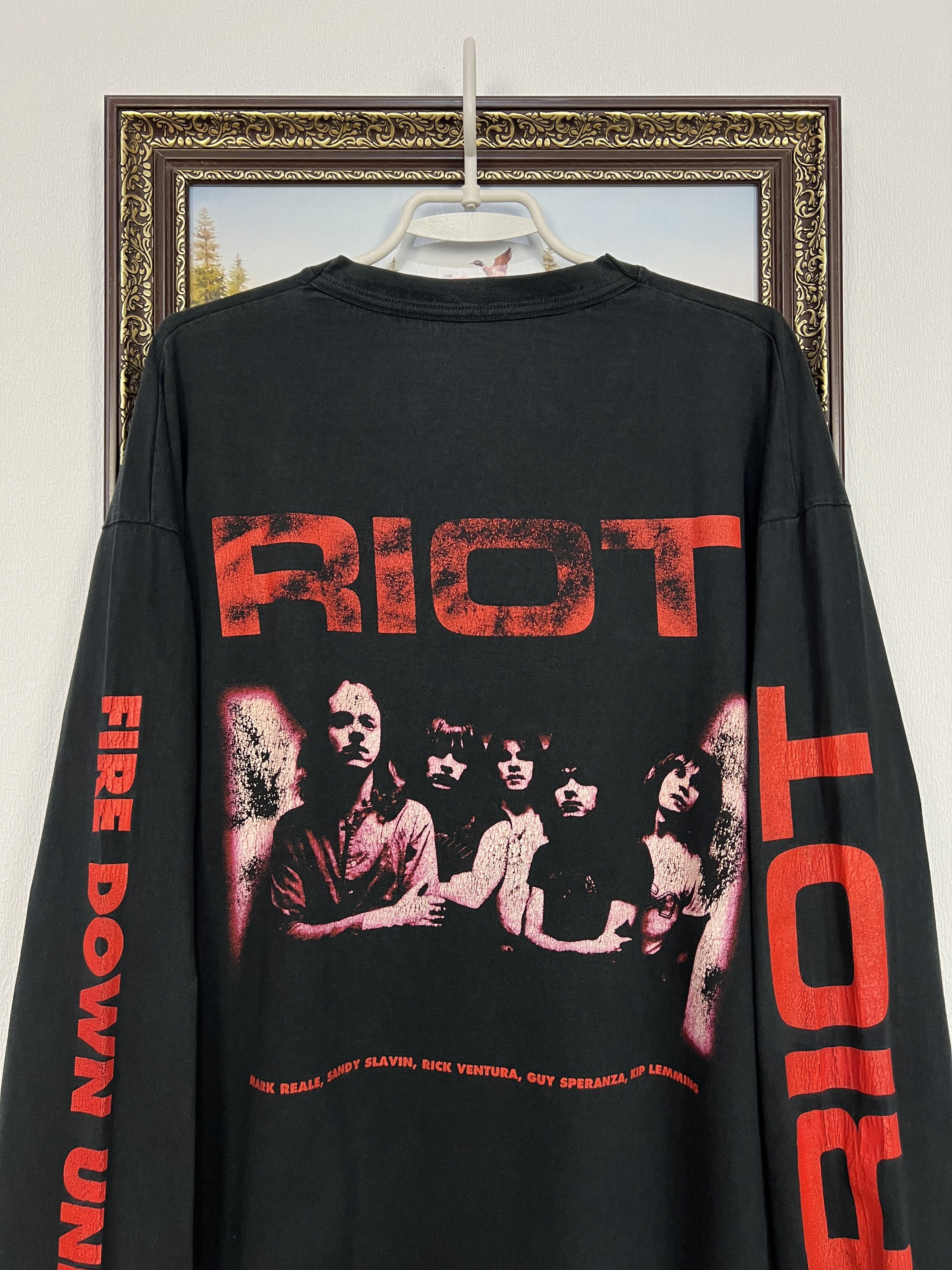 Vintage Vintage 90's Riot Fire Down Under Tour Tee Heavy Metal Rare Size US L / EU 52-54 / 3 - 10 Thumbnail