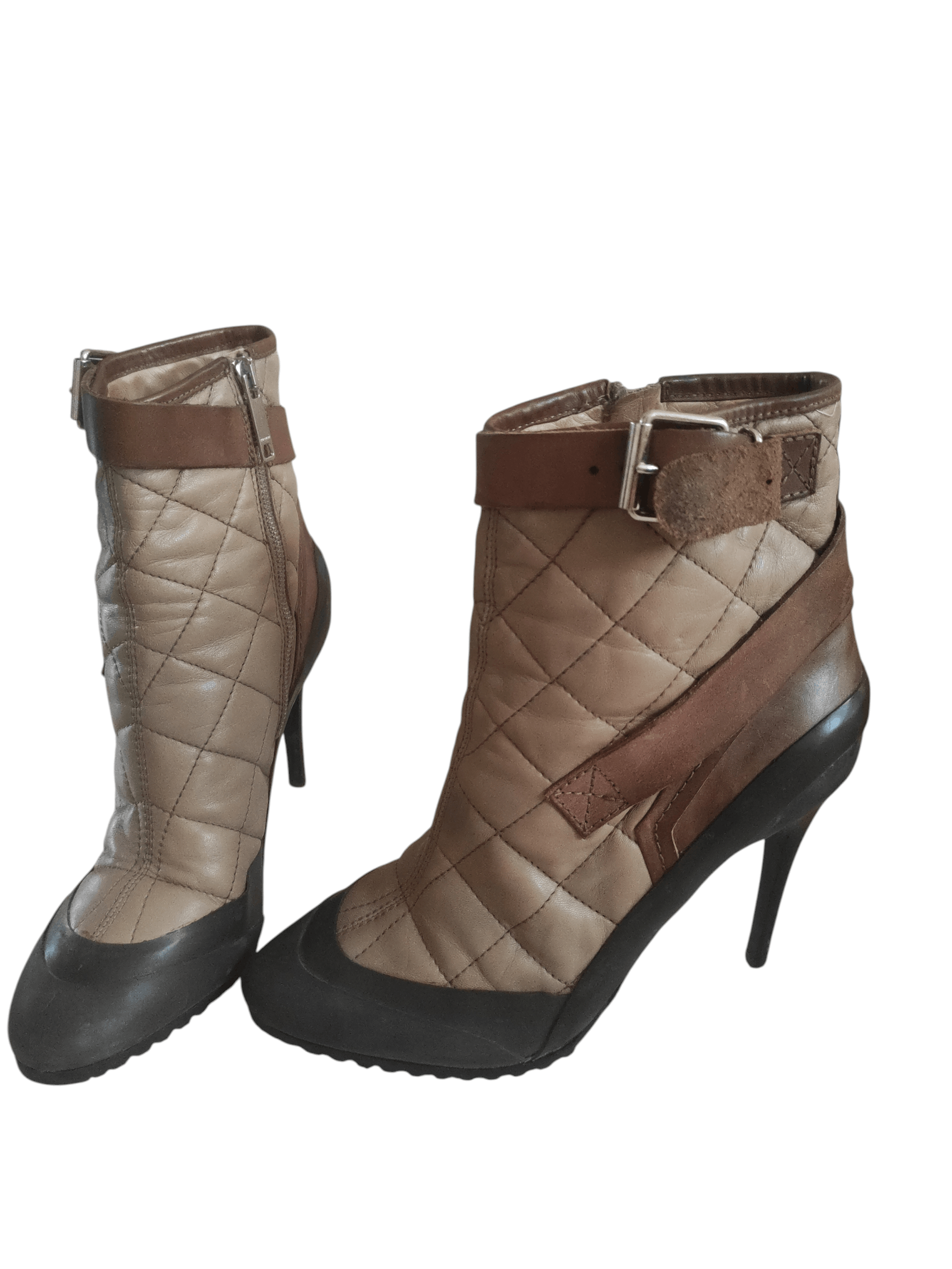 Burberry Burberry Brit Beverley Ankle Bootie Brown Quilted Sz Eur 40 Size US 8.5 / IT 38.5 - 5 Thumbnail