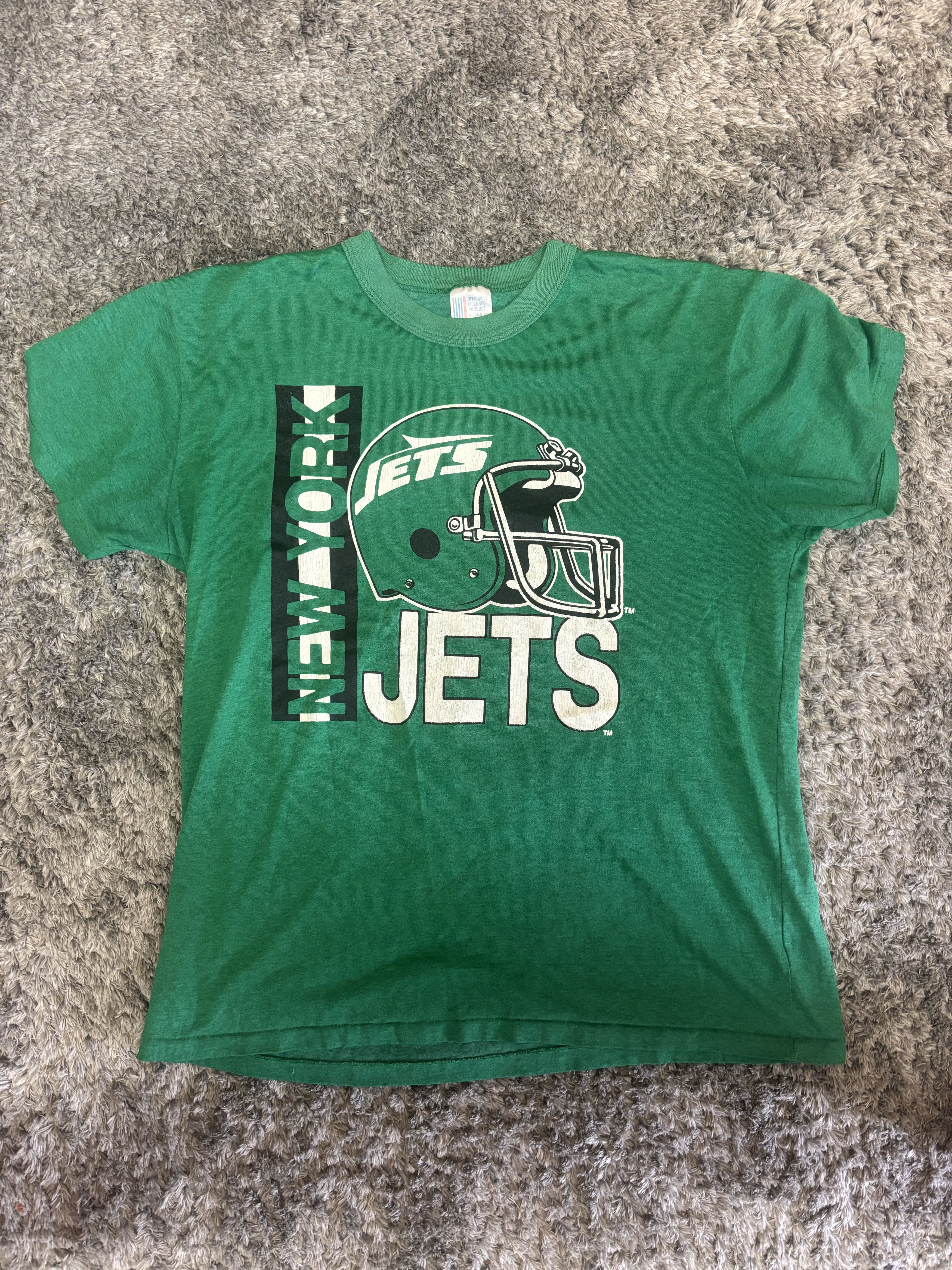 Vintage New York Jets Vintage 80s Single Stitch Helmet T Shirt Size US L / EU 52-54 / 3 - 1 Thumbnail
