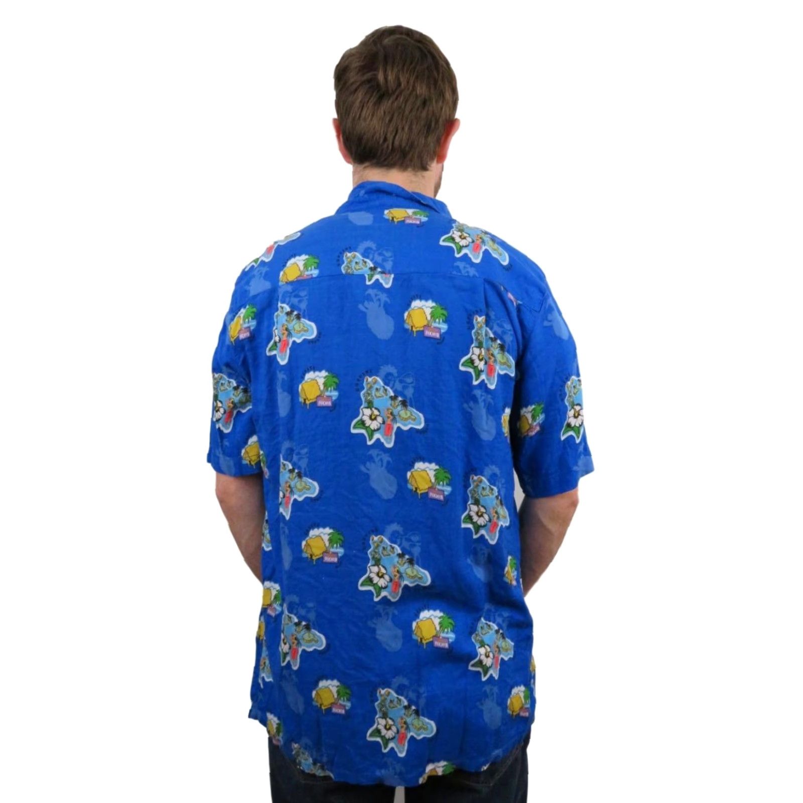 Vintage VINTAGE Tahitian Noni Hawaiian Shirt Mens L Camp Aloha Button Down Rayon Blue 70s 80s Summer Maui Noni Graphic Print Shirt Mens Size US L / EU 52-54 / 3 - 3 Thumbnail