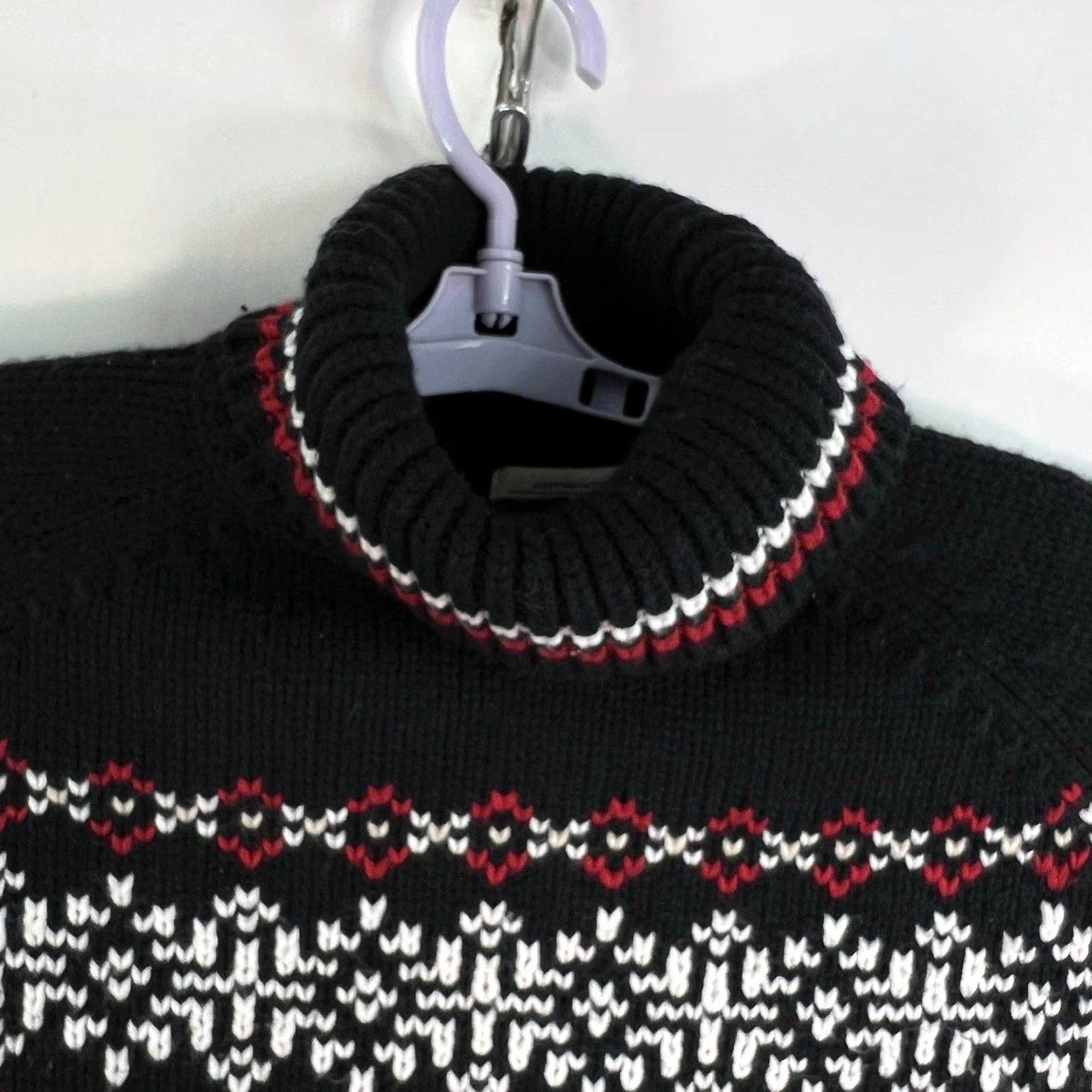 Vintage VINTAGE St. John's Bay Black Geometric Sweater Womens Size L Mock Neck Chunky-Knit Winter Size L / US 10 / IT 46 - 3 Thumbnail