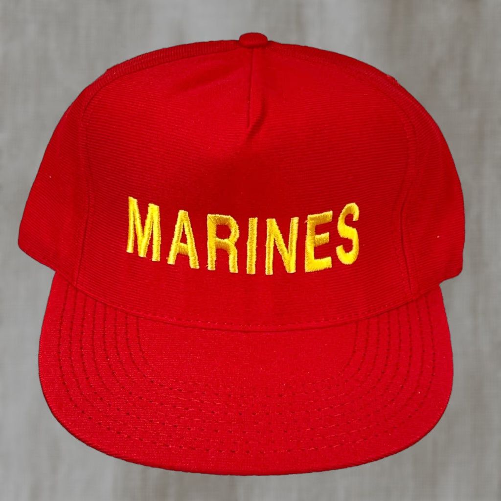 Vintage VINTAGE USMC Hat Cap Snapback Made In USA Embroidered Eagle Crest Red 90s Classic Logo Mens One Size Size ONE SIZE - 1 Thumbnail