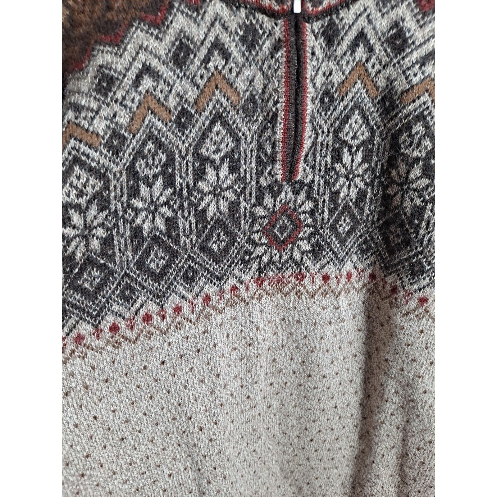 Other Intiwara Alpaca Sweater Fair Isle 1/4 Zip Pullover Knitwear Size US XL / EU 56 / 4 - 3 Thumbnail