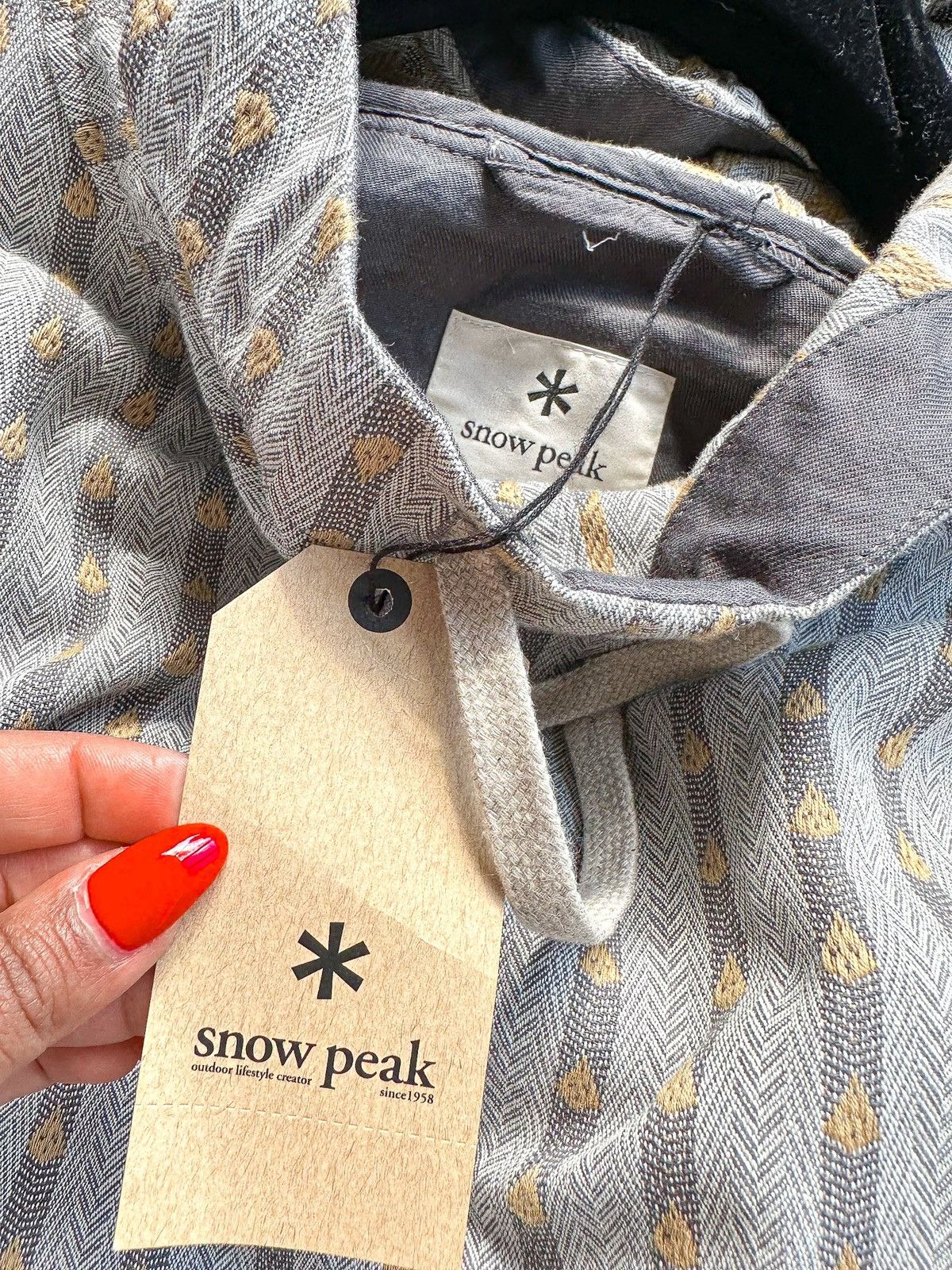 Snow Peak Snow Peak Cotton Dobby Herringbone Jacquard Hoodie Size US L / EU 52-54 / 3 - 9 Thumbnail