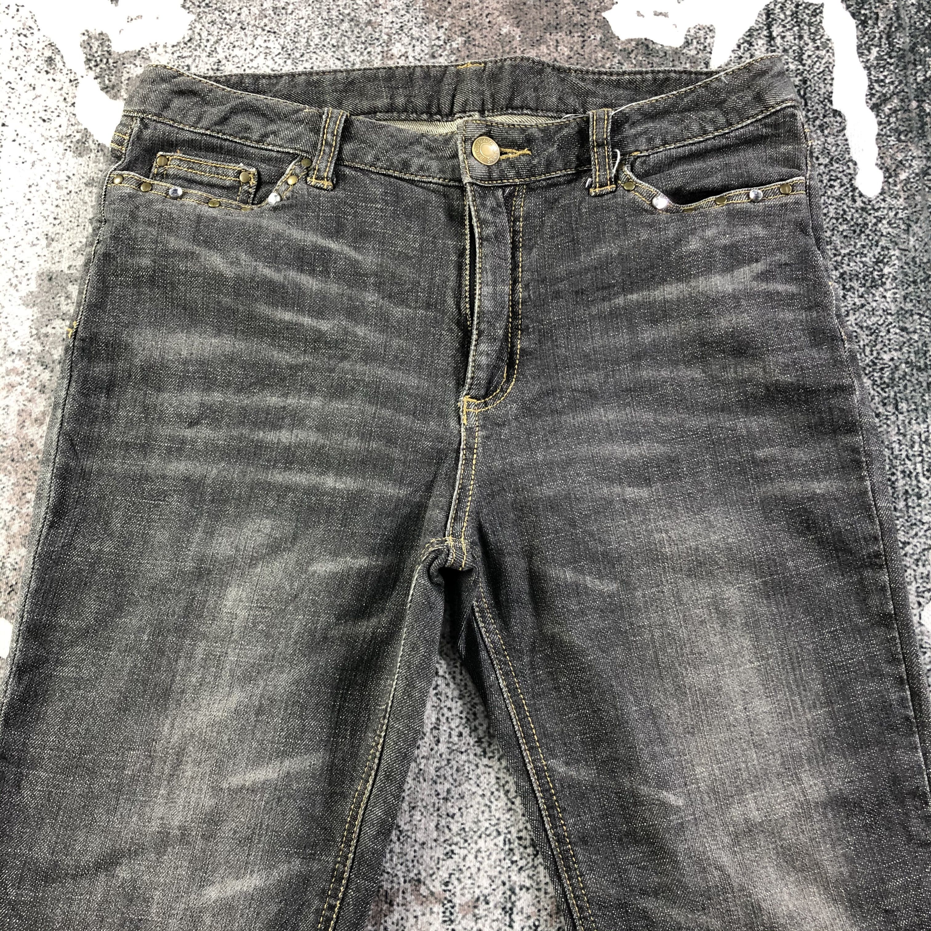 Japanese Brand Browdwin Jeans Faded Black Flare Denim KJ1587 Size 29" - 3 Thumbnail
