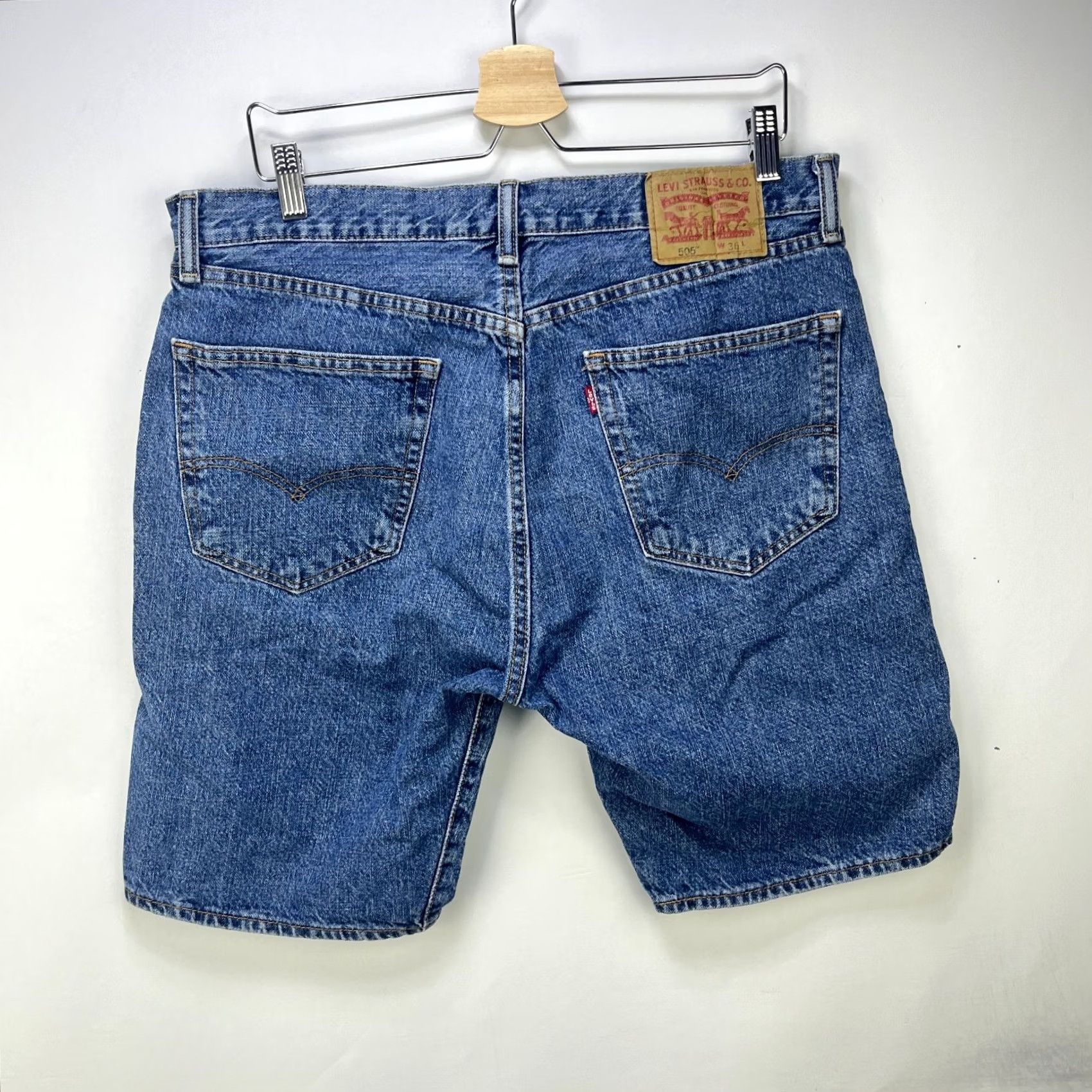 Levi's VINTAGE Levi's 505 Regular Fit Denim Jean Shorts W36 Jorts Blue 90s Mens Size US 36 / EU 52 - 2 Thumbnail