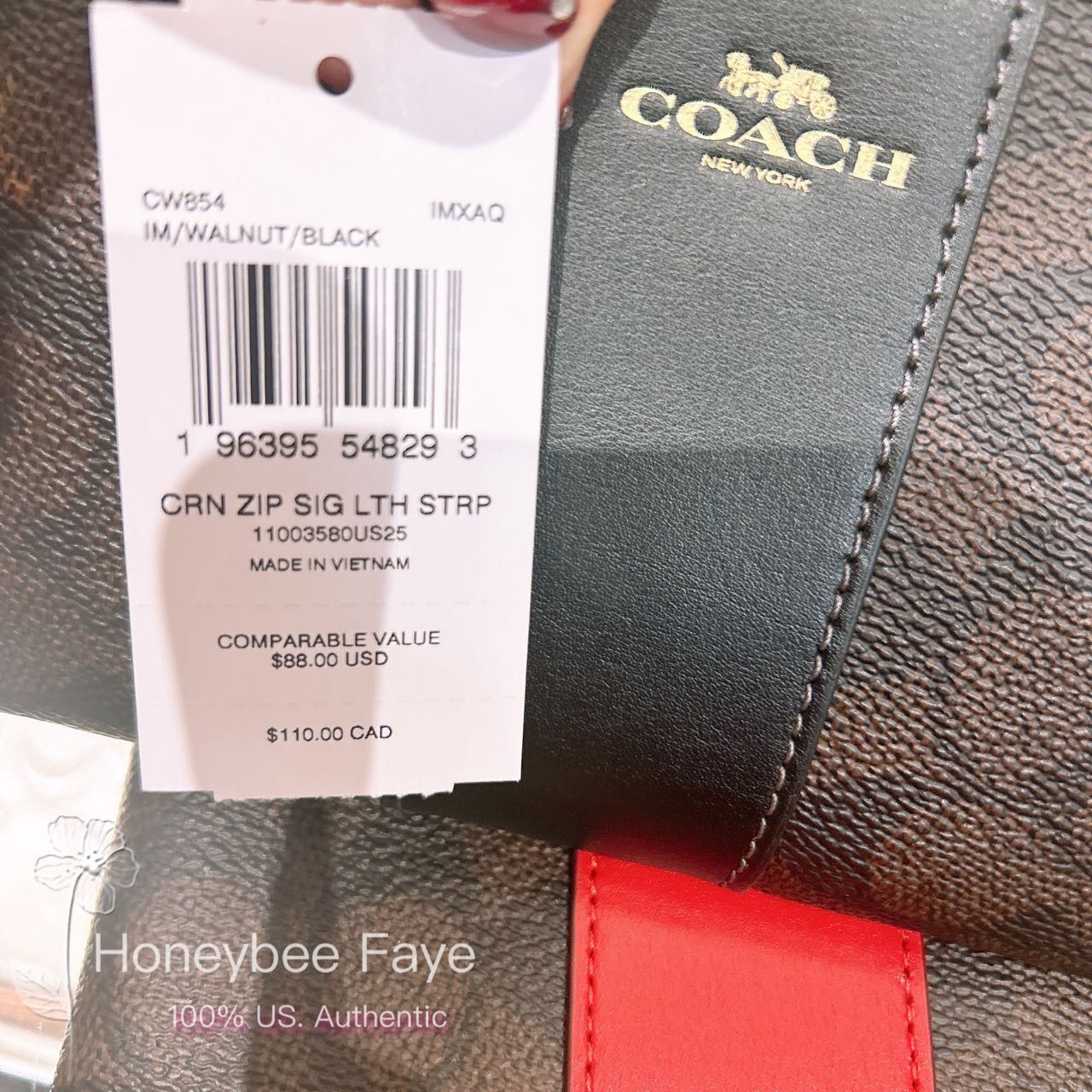 Coach Corner Zip Wristlet In Signature Canvas With Stripe CW854 Size ONE SIZE - 2 Thumbnail