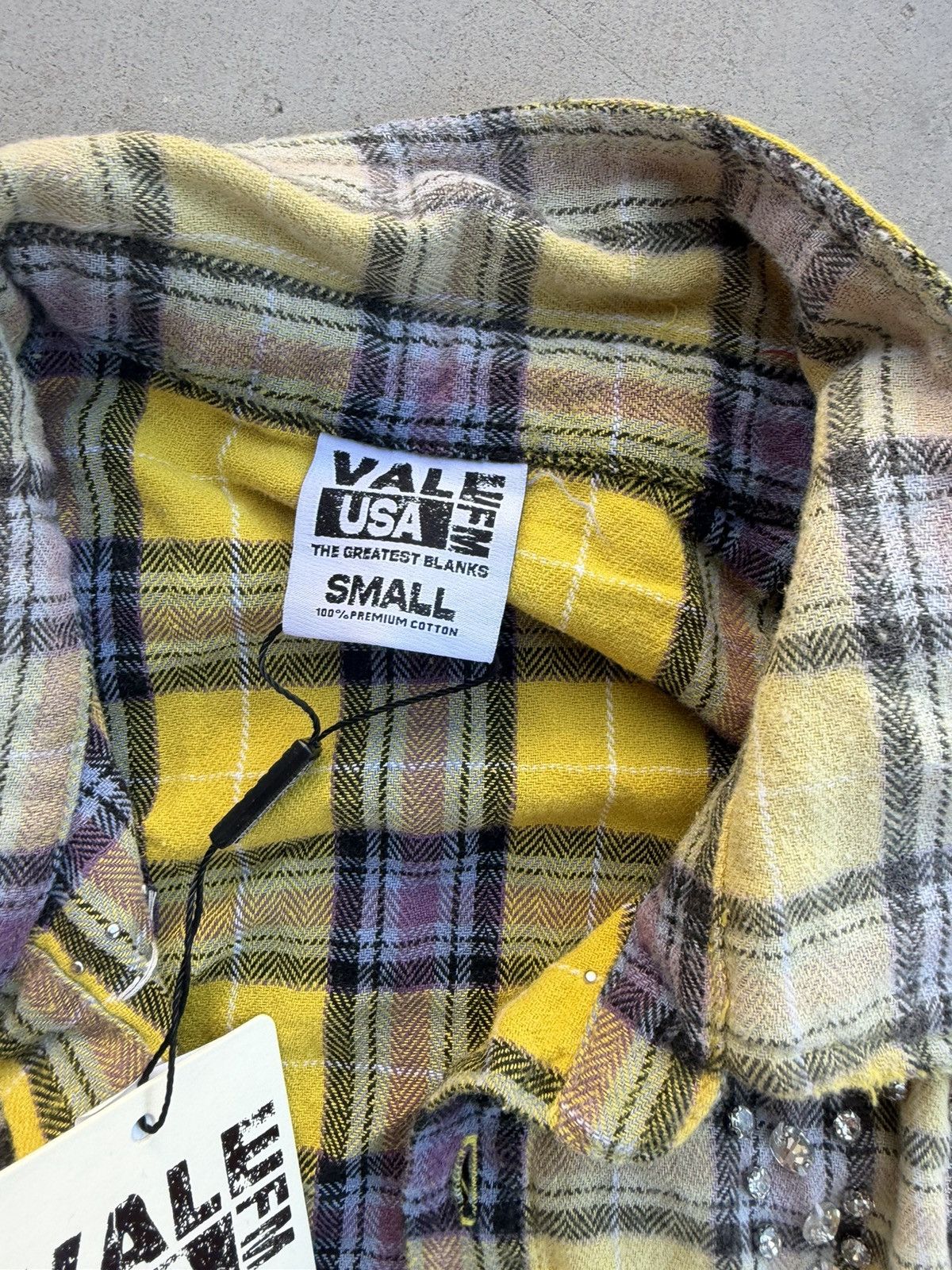Vale Vale Forever Lemonhead Rhinestone Flannel Yellow Blue Small Size US S / EU 44-46 / 1 - 3 Thumbnail