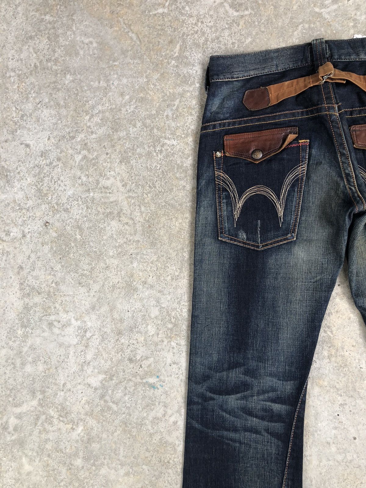 If Six Was Nine Japanese Edwin Blue Trip Flared Jeans Distressed Jeans Size US 32 / EU 48 - 9 Thumbnail