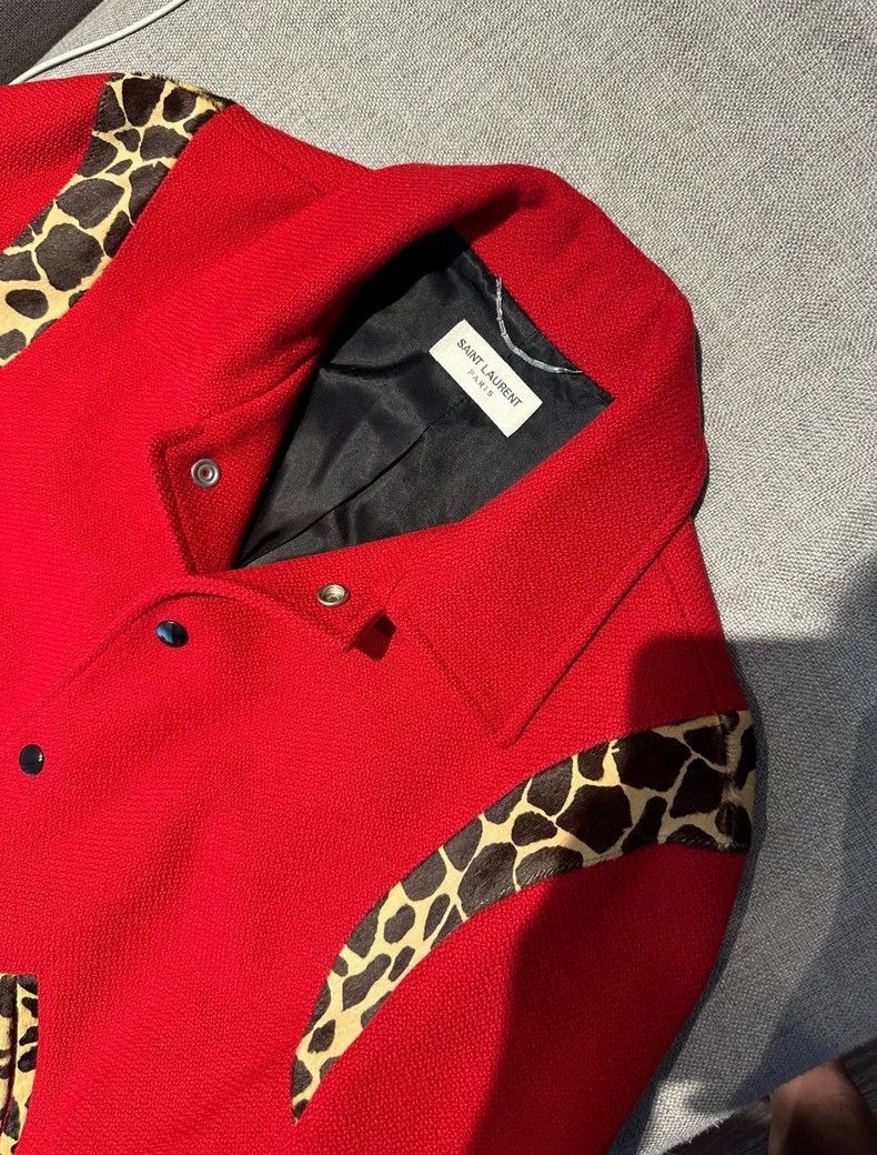 Saint Laurent Paris Saint Laurent Paris Red leopard print baseball jacket-2505 Size US M / EU 48-50 / 2 - 3 Thumbnail