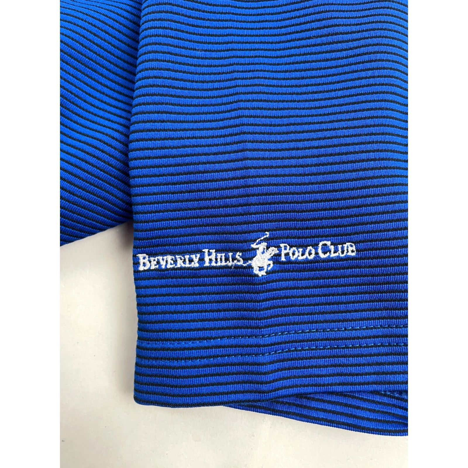 Beverly Hills Polo Club Beverly Hills Polo Club Shirt Men's L Black Blue Striped Short Sleeve Polo Shirt Size US L / EU 52-54 / 3 - 4 Thumbnail