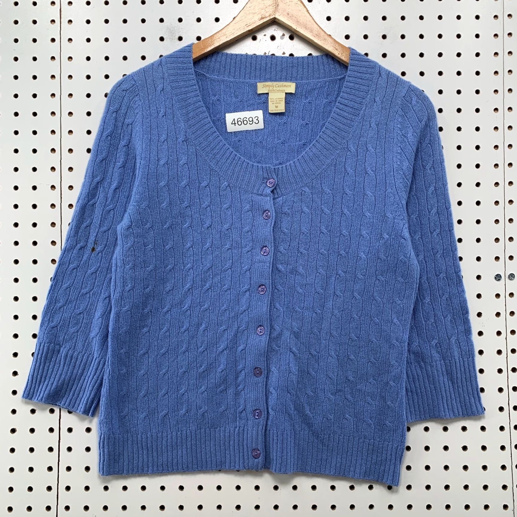 Vintage VINTAGE Simply Cashmere Cardigan Sweater Womens Medium Blue 100% Cashmere 3/4 Sleeve Size M / US 6-8 / IT 42-44 - 2 Thumbnail