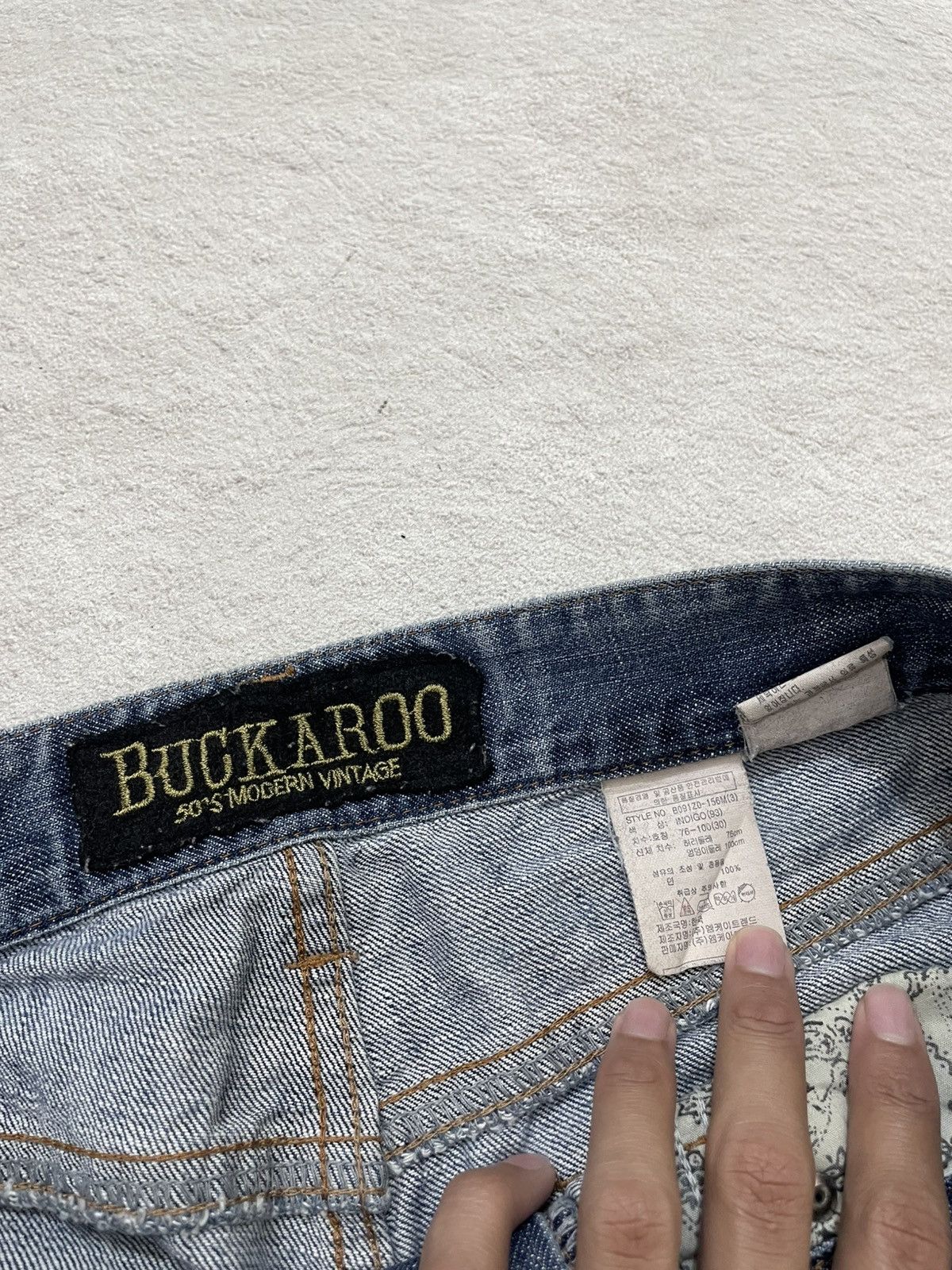 Kapital 00s Japanese Buckaroo Ripped Denim Wash Y2K Ifsix LGB Number Size US 32 / EU 48 - 6 Thumbnail