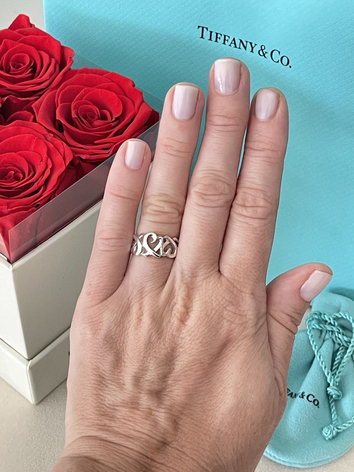 Tiffany & Co. TIFFANY & Co. Paloma Picasso Triple Heart Silver Ring 5 $450 Size ONE SIZE - 6 Thumbnail