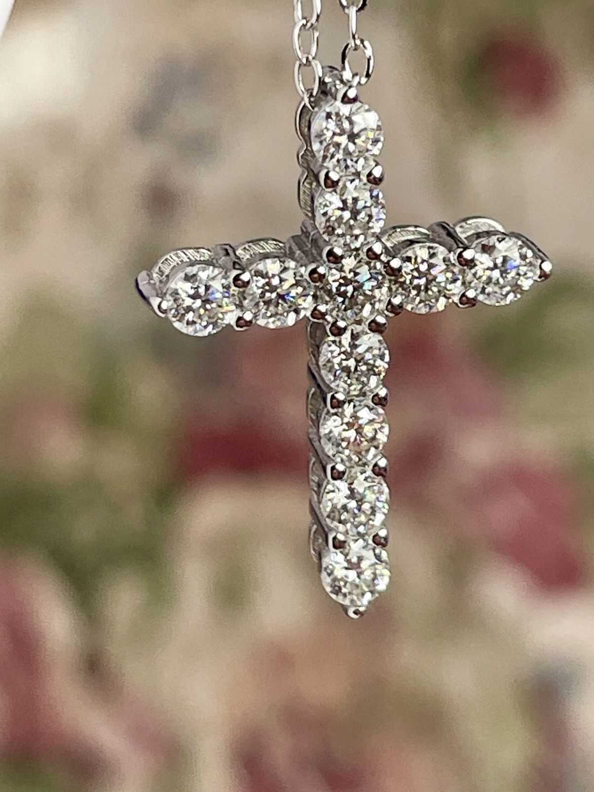 Other GRA Certified Moissanite DIAMOND CROSS PENDANT NECKLACE!! Size ONE SIZE - 9 Thumbnail